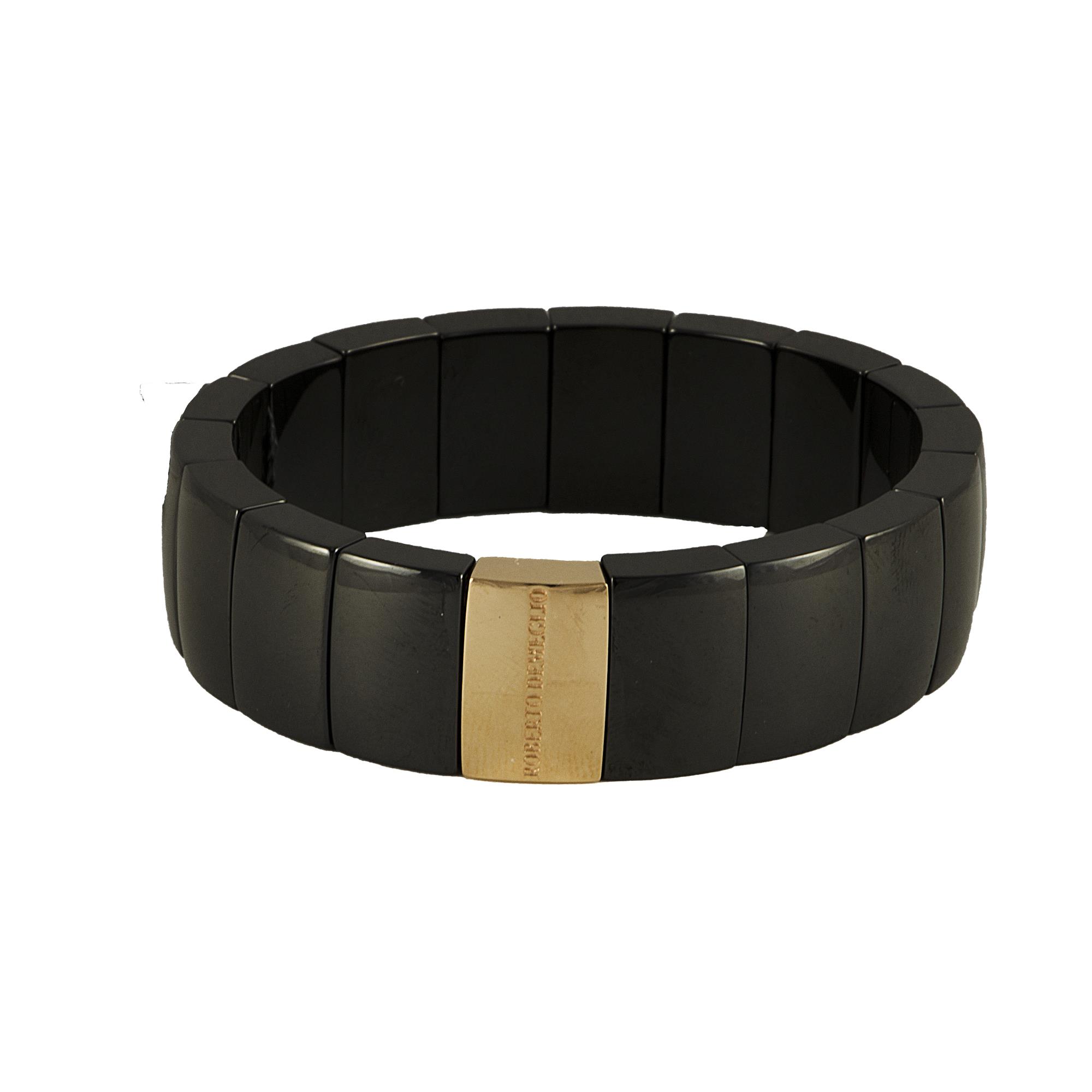 BRACCIALE IN CERAMICA CON LOGO ORO ROSA - ROBERTO DEMEGLIO
