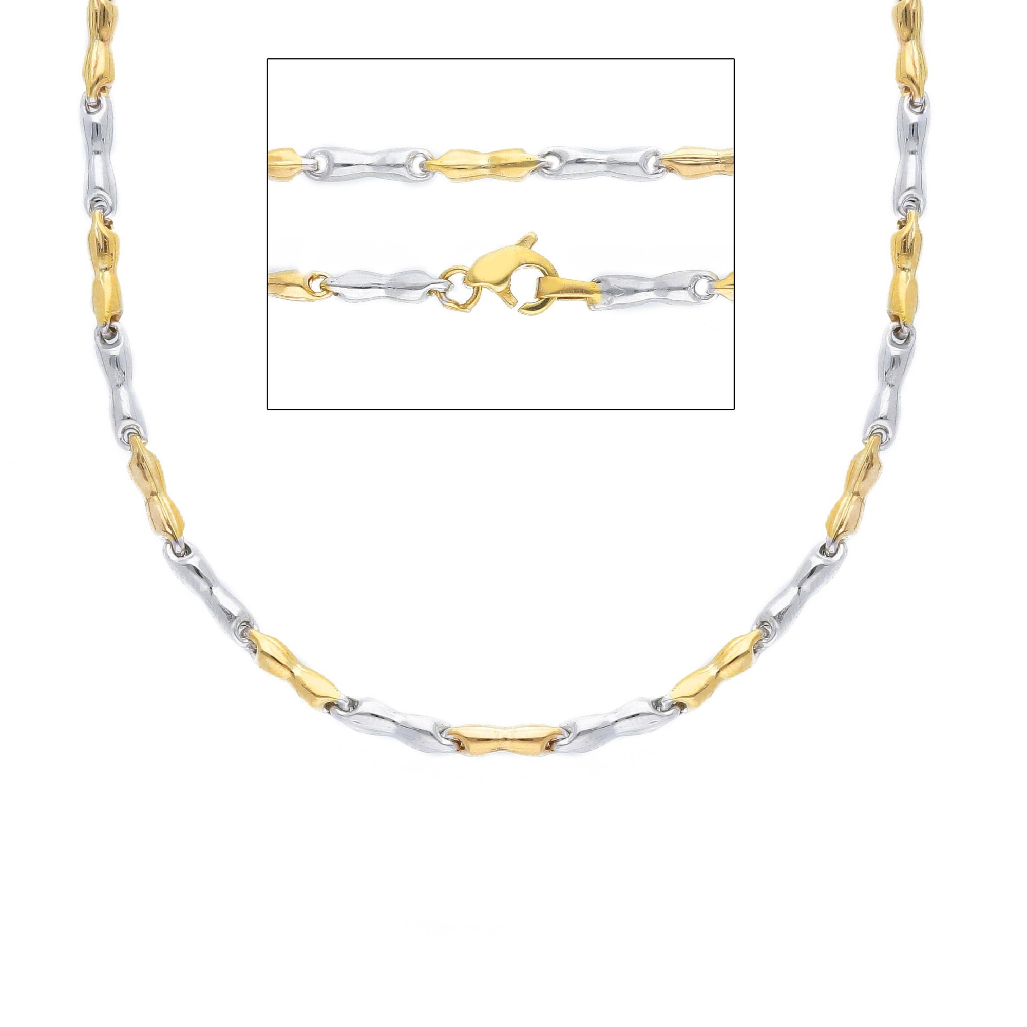 Collana da uomo oro giallo e bianco 9 kt - ORO&CO