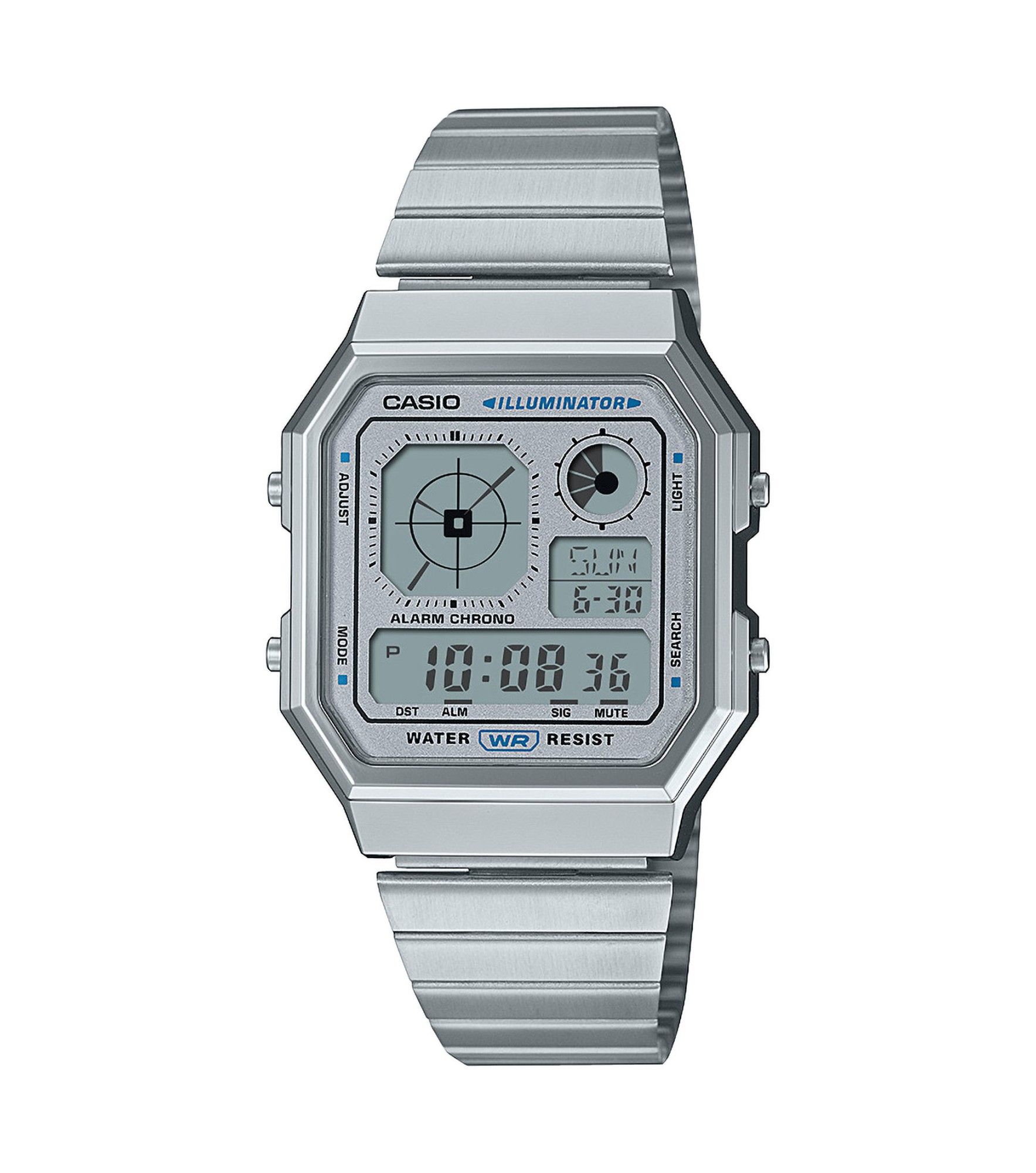 Reloj digital vintage de acero plateado 40 mm Casio Italia S.R.L. A130WE-7AEF - CASIO