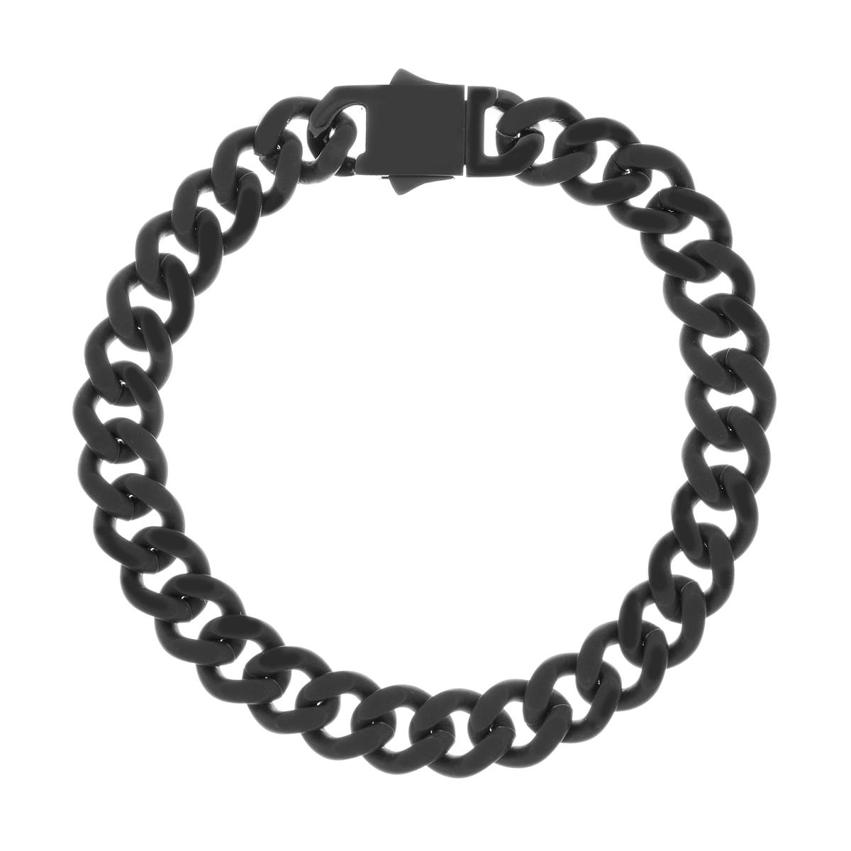 Bracciale catena da uomo acciaio nero - AMEN