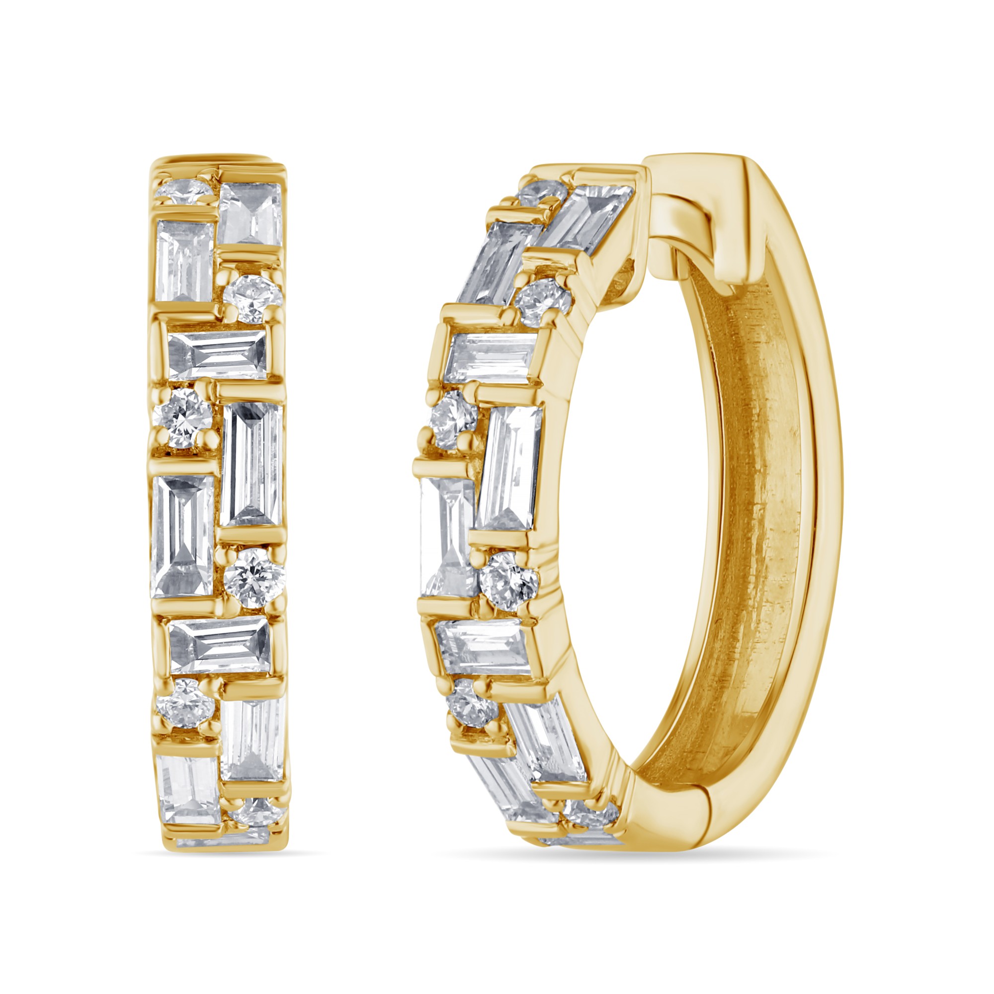 Orecchini cerchio argento oro diamanti lab-grown Egizia GioiaPura - LUXURY MILANO