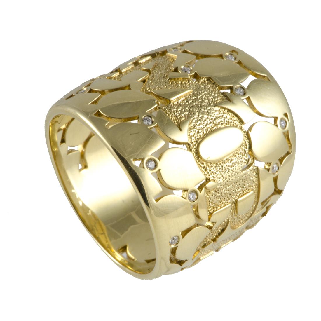 ANELLO IN ORO GIALLO E DIAMANTI MIS 14 - PASQUALE BRUNI