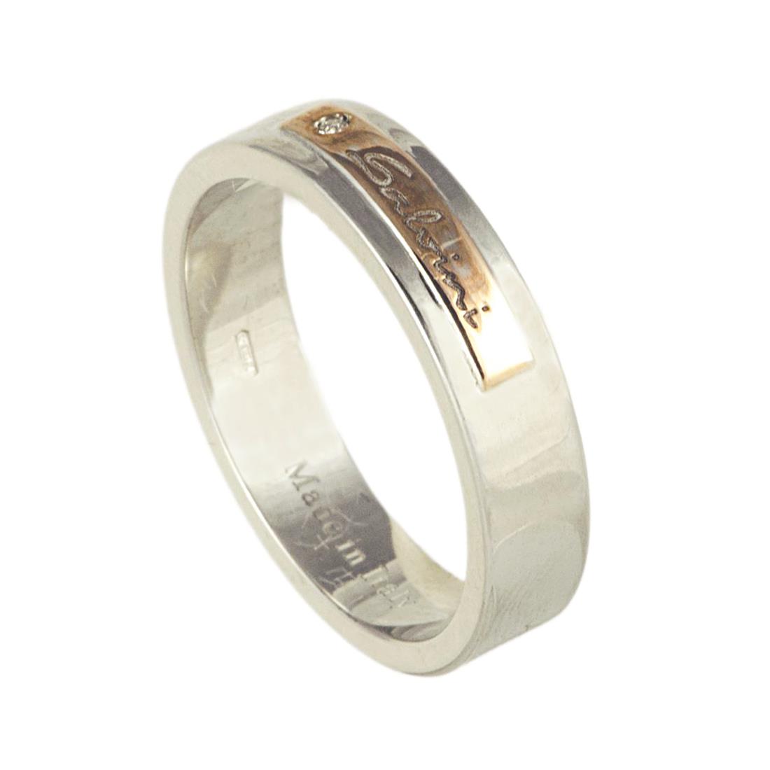 ANELLO IN ARGENTO ED ORO ROSSO CON DIAMANTE MIS 17 - SALVINI