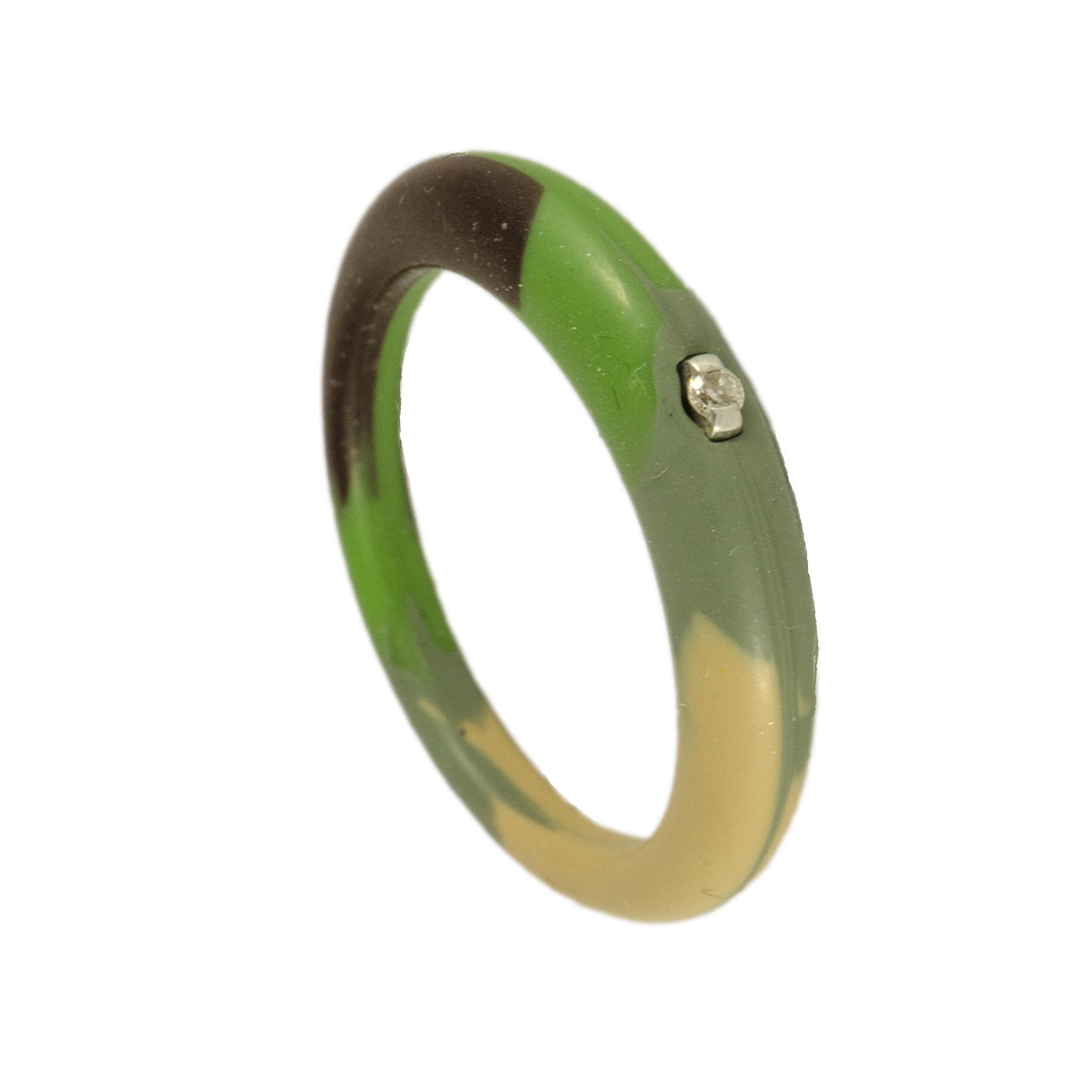 ANELLO MILITARY CON DIAMANTE CT 0,02 E ARGENTO MIS M - DUE PUNTI