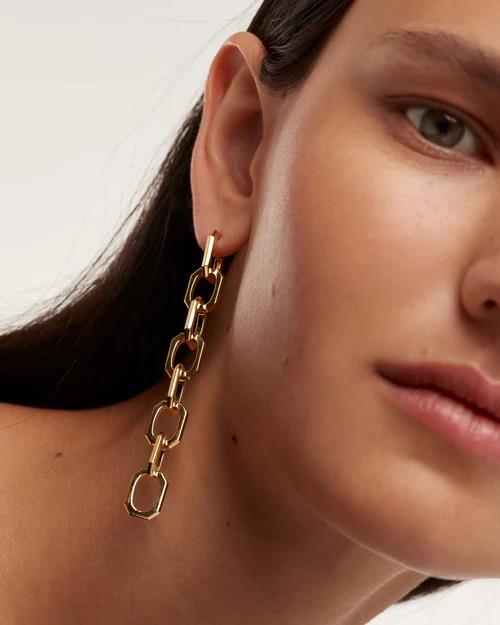 PDPAOLA silver chain earrings - PDPAOLA