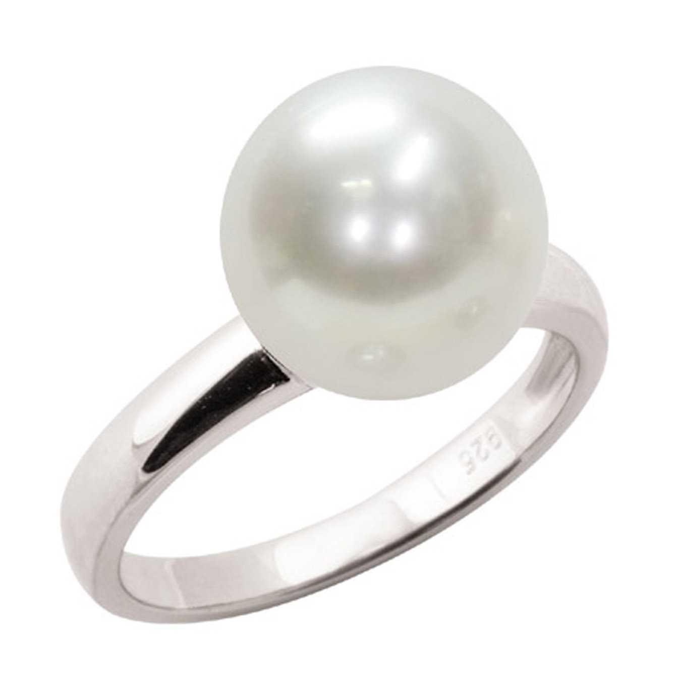 Anello in argento con perla button - MAYUMI