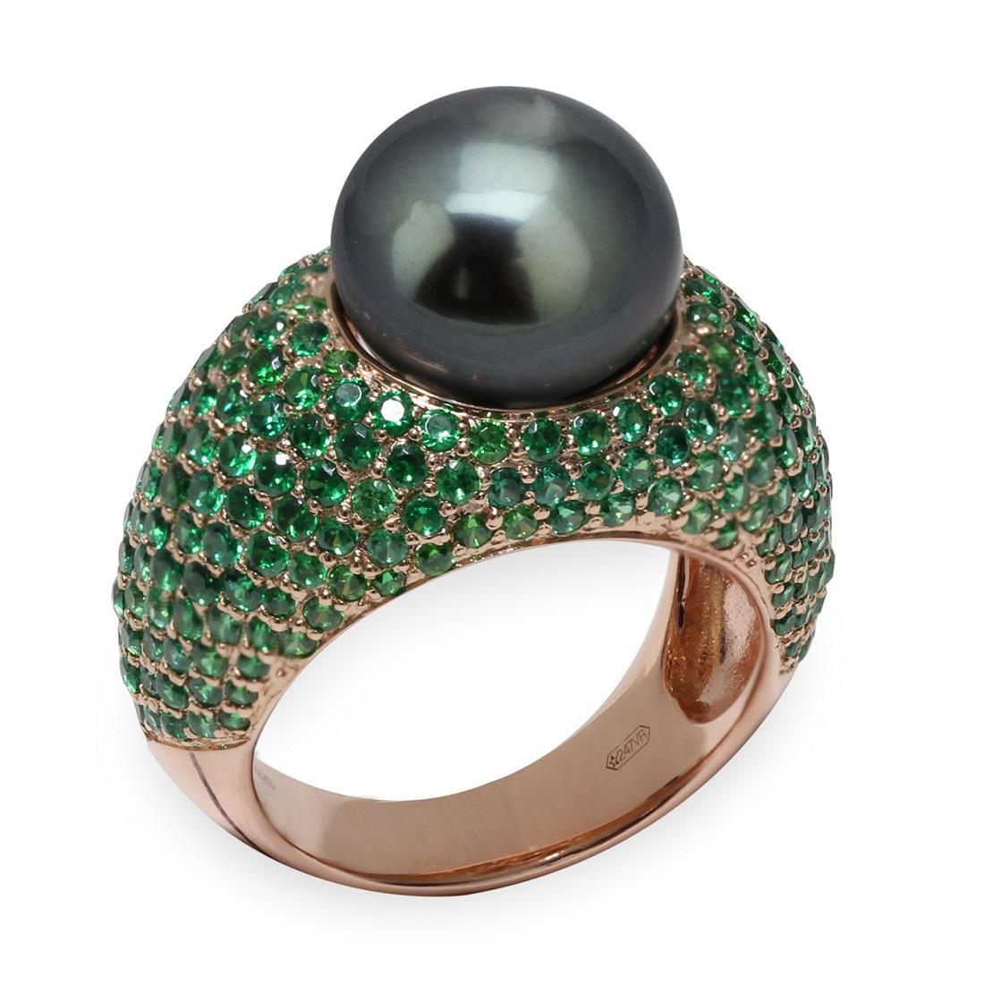 Anillo con perla de Tahit&iacute; - MAYUMI