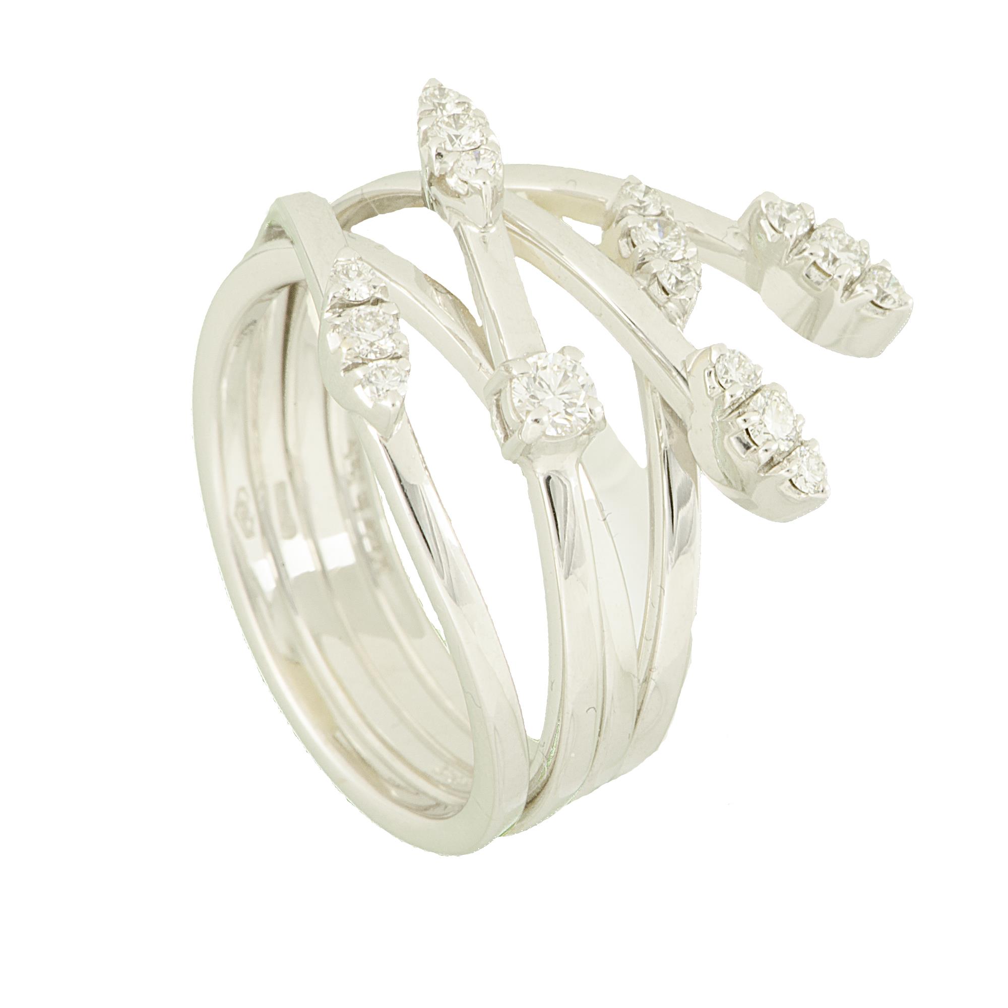 ANELLO IN ORO BIANCO E DIAMANTI CT 0,36 MIS 14 - ALFIERI & ST. JOHN