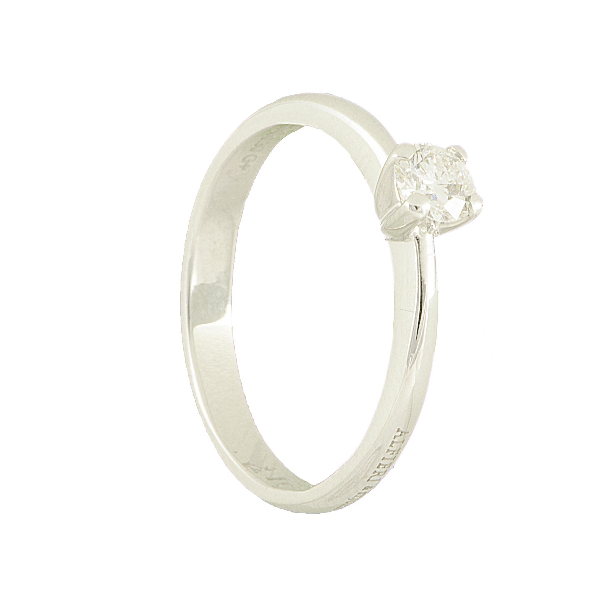 ANELLO SOLITARIO IN ORO BIANCO E DIAMANTE CT 0,30 MIS 15 - ALFIERI & ST. JOHN