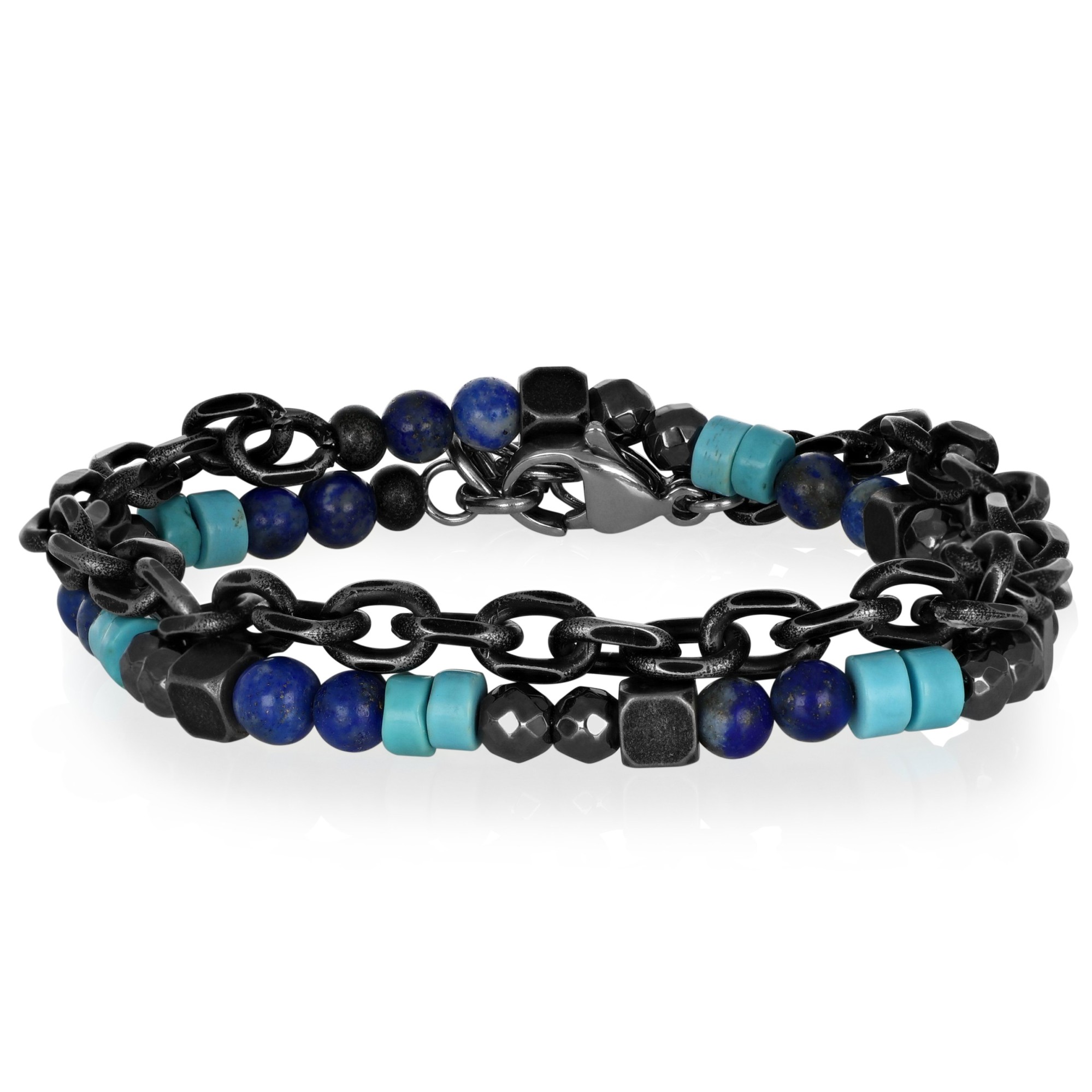 Pulsera de hombre en acero con piedras - GOYATE