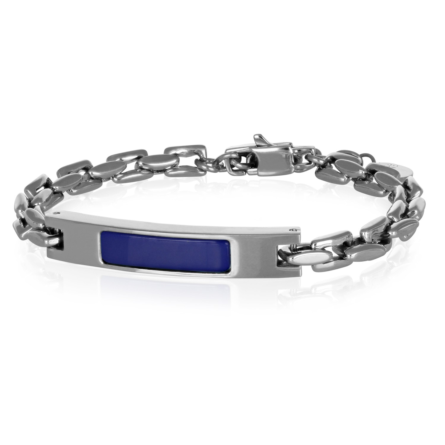 Pulsera de hombre en acero con lapislázuli - GOYATE
