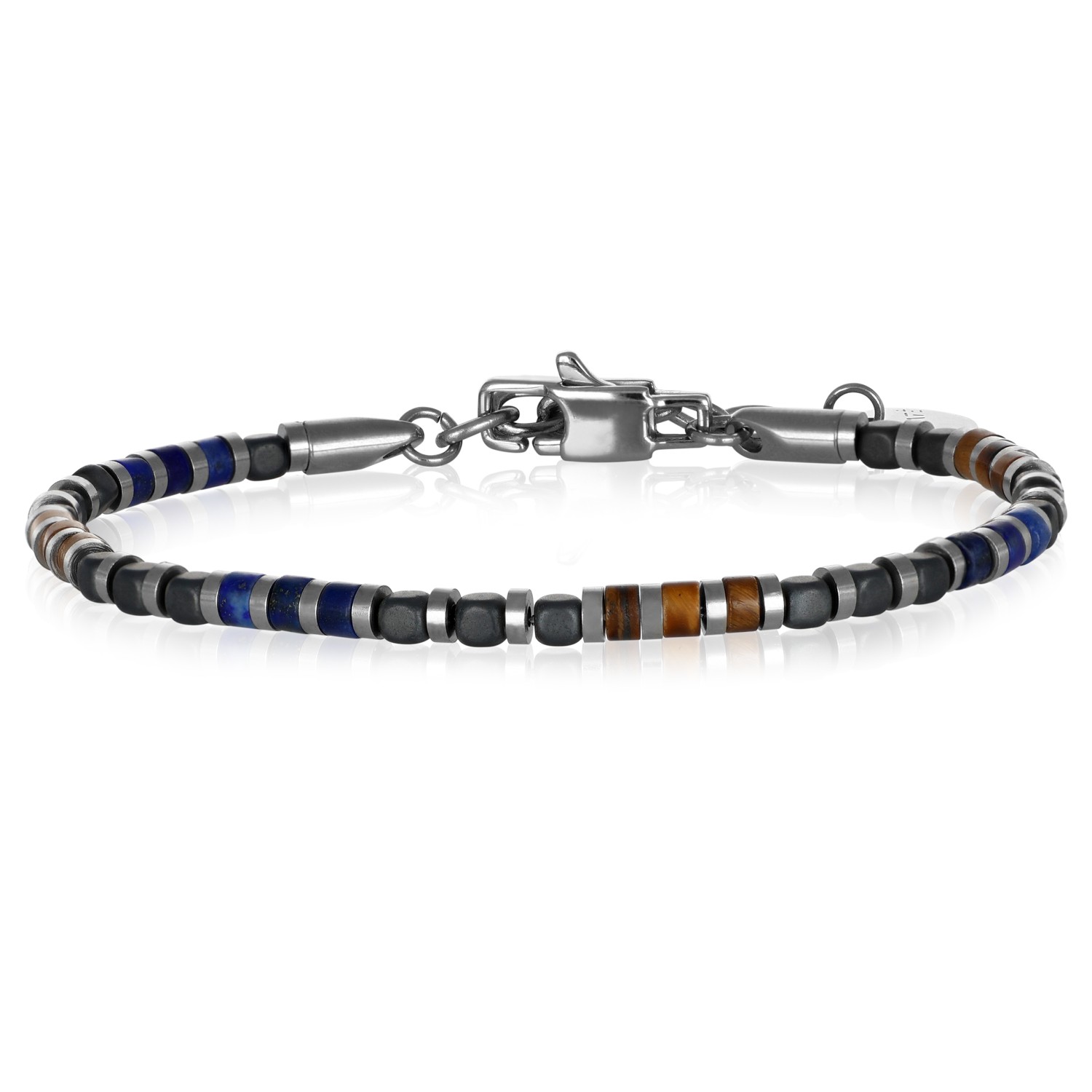 Pulsera de hombre en acero con piedra - GOYATE