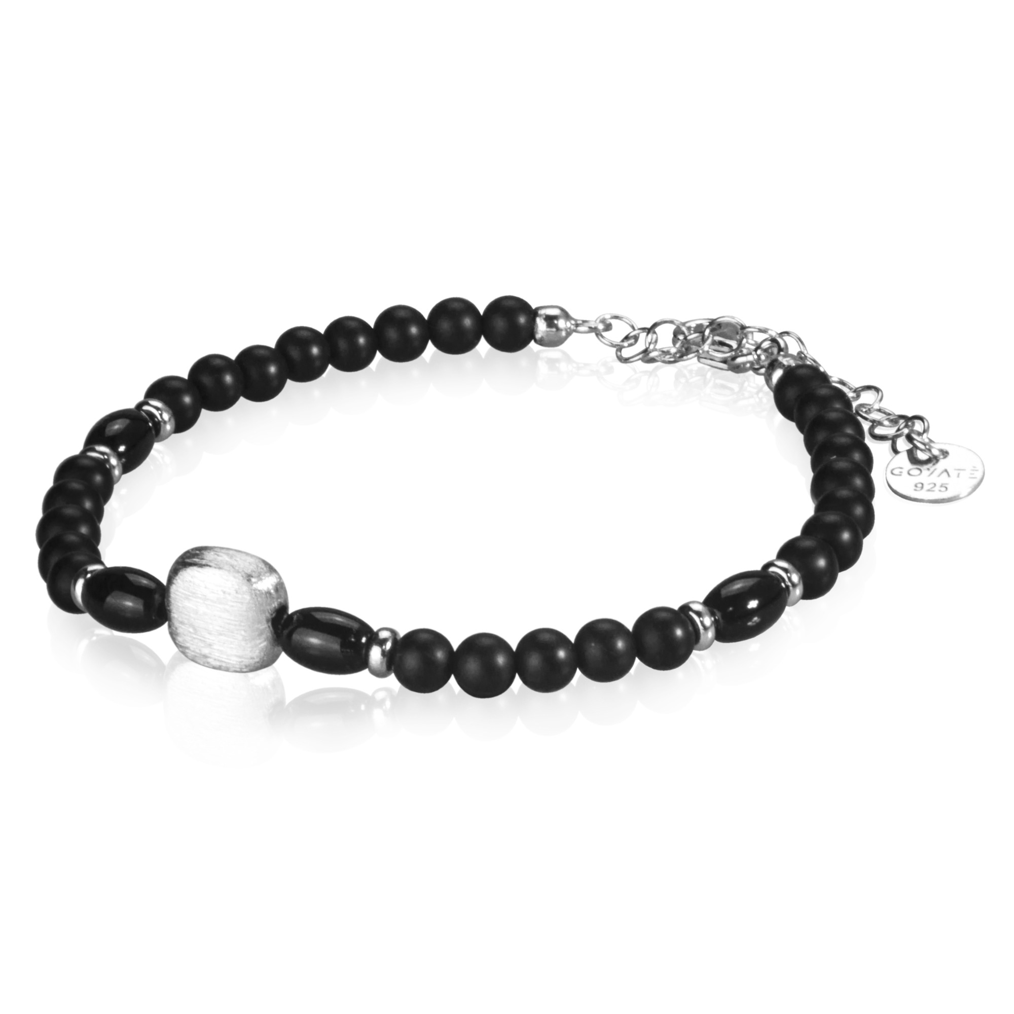 Bracciale uomo in argento 925 e onice nera - GOYATE