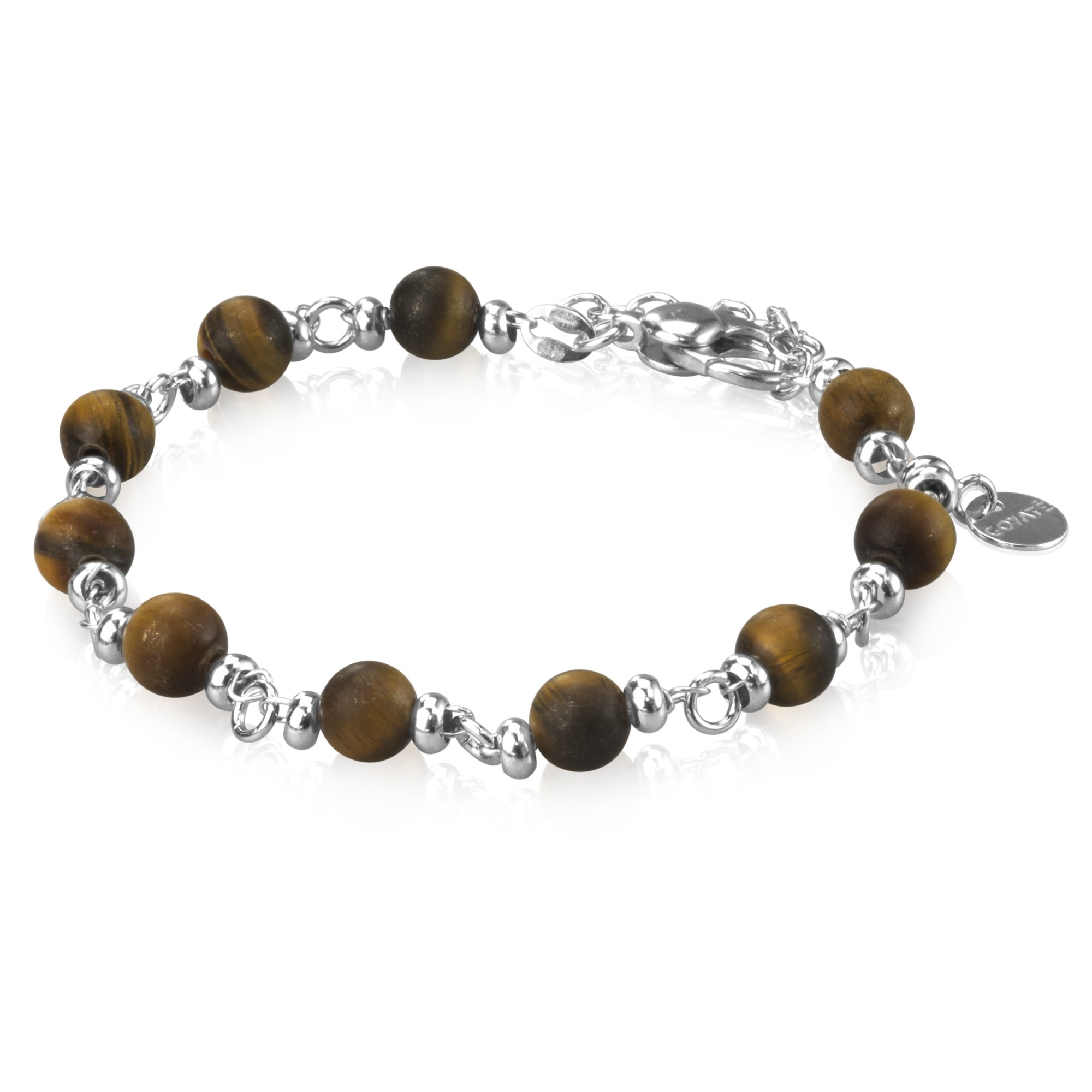 Bracciale uomo in argento 925 e occhio di tigre - GOYATE