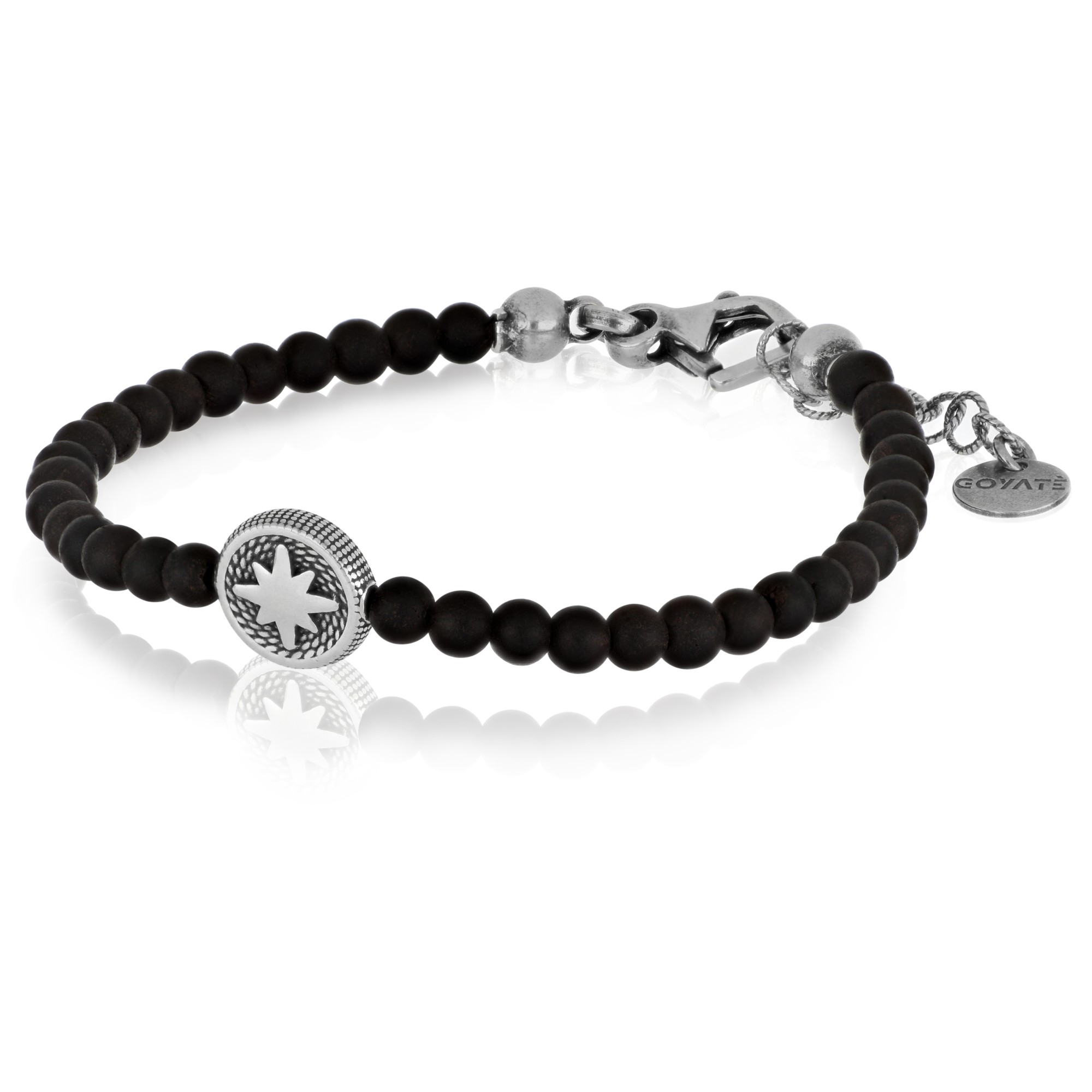 Bracciale uomo in argento 925 e legno - GOYATE