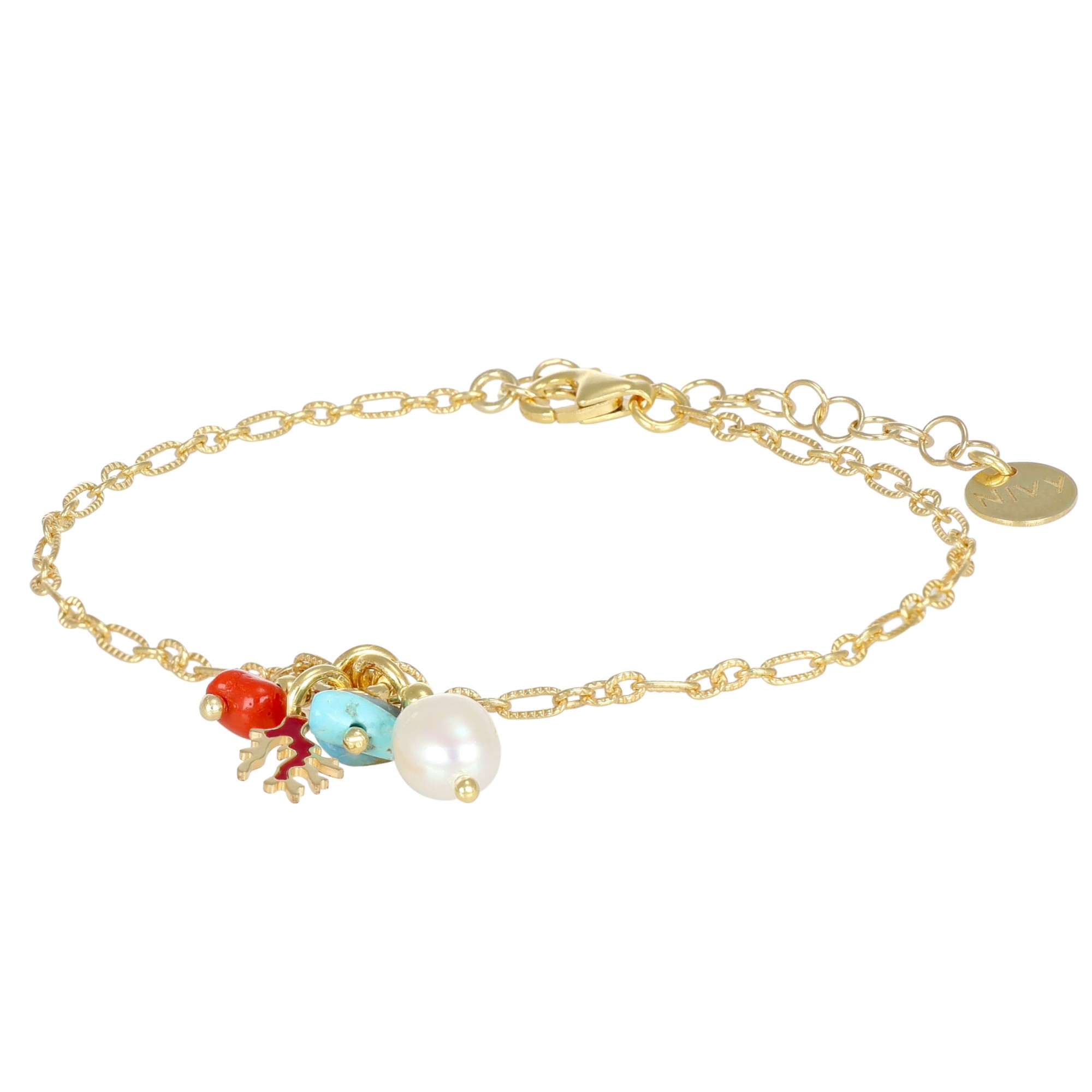 Bracciale Summer in argento charm corallo - NIVY