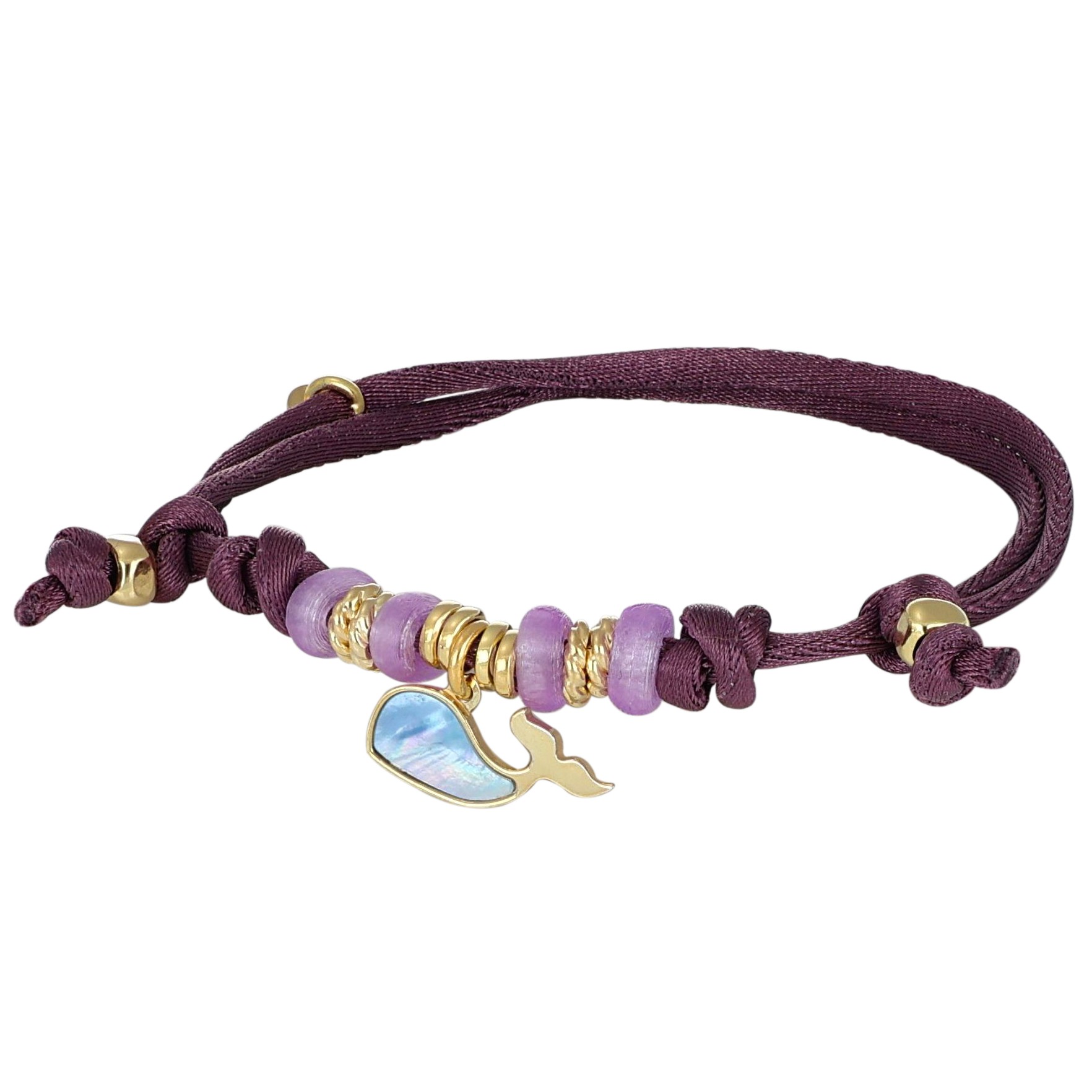 Bracciale Summer in argento charm balena - NIVY