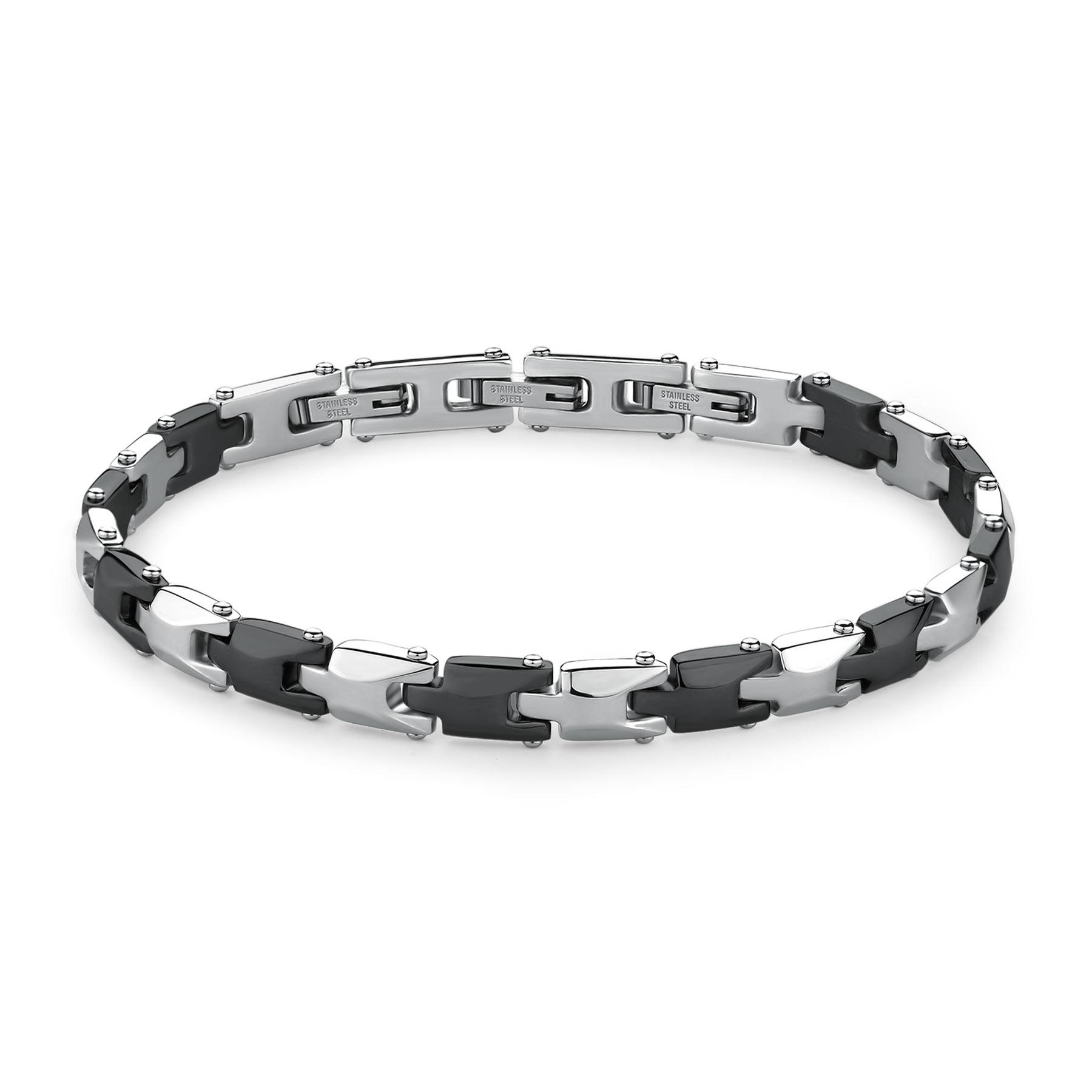 Black steel backliner bracelet - BROSWAY