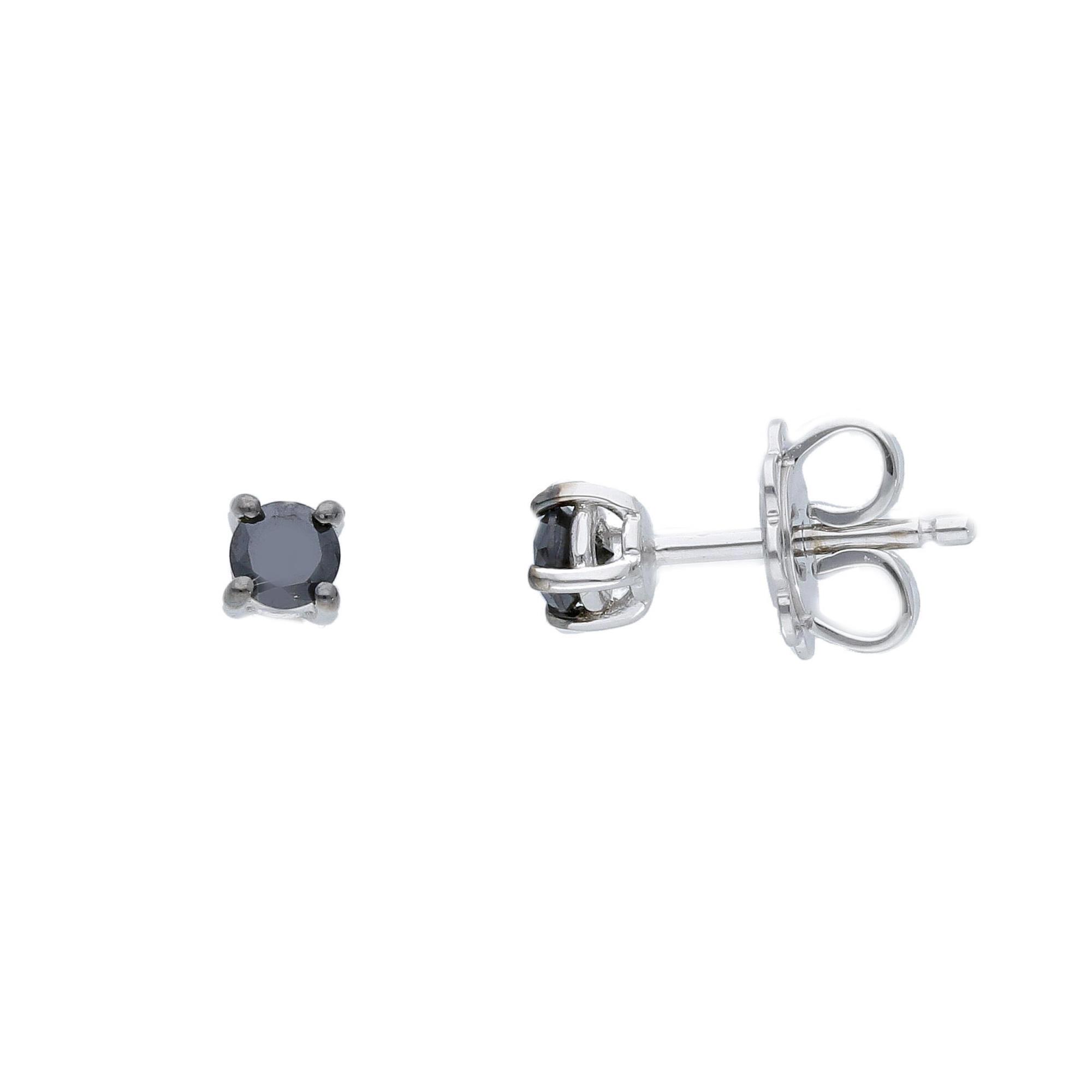 Single light point earring with black diamond ct. 0.10 - ALFIERI & ST. JOHN