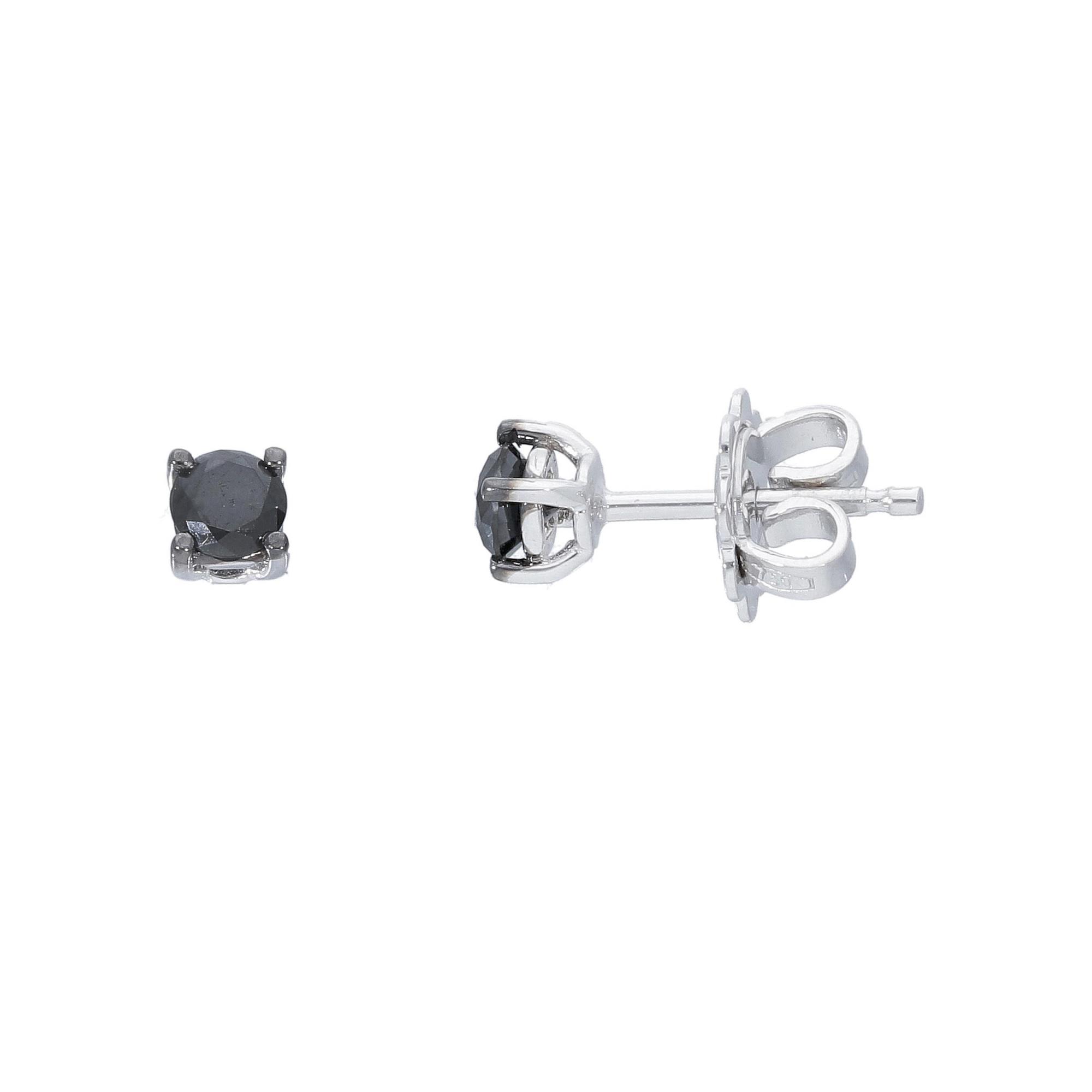 Single light point earring with black diamond ct. 0.20 - ALFIERI & ST. JOHN