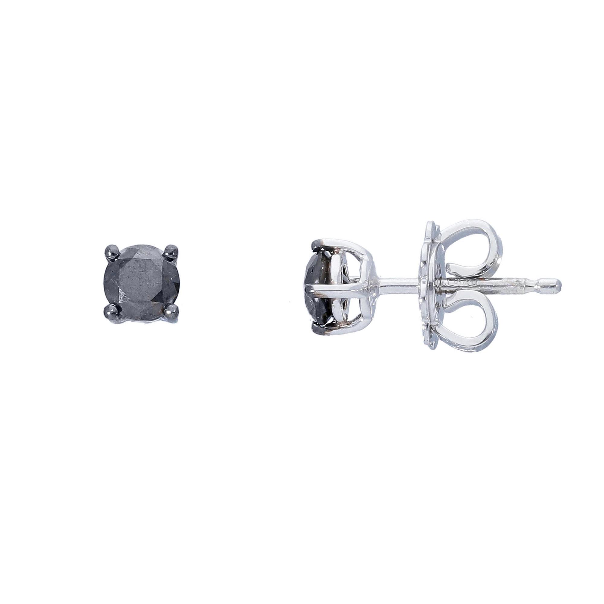 Single light point earring with black diamond ct. 0.30 - ALFIERI & ST. JOHN