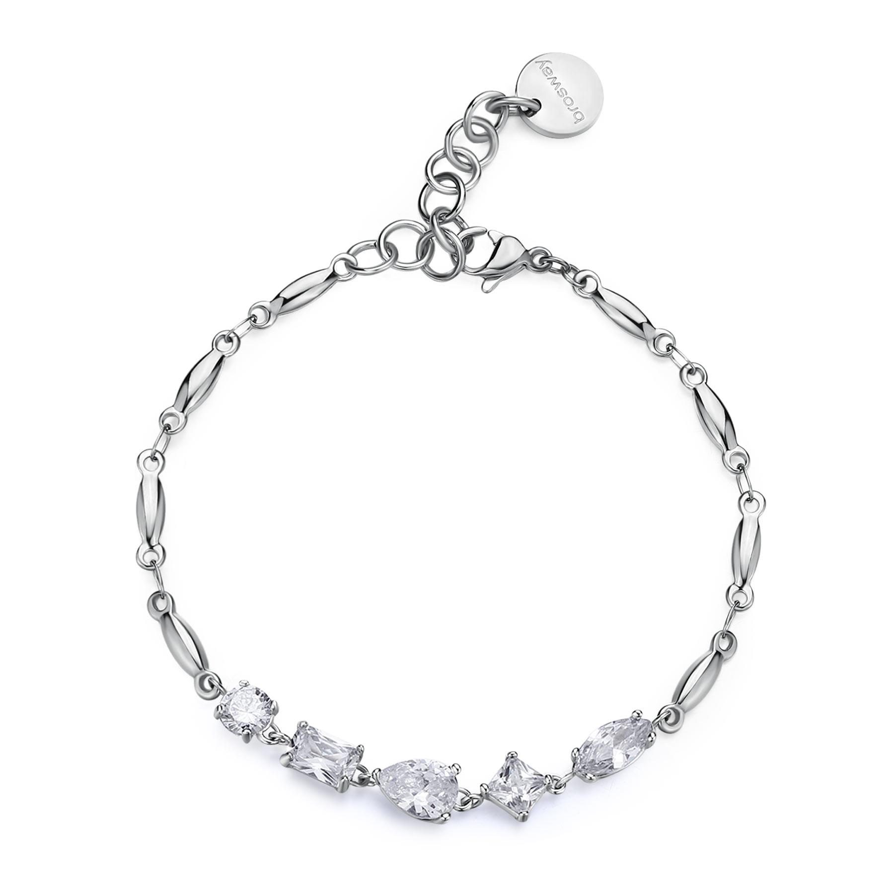 Bracciale Affinity in acciaio con zirconi bianchi - BROSWAY