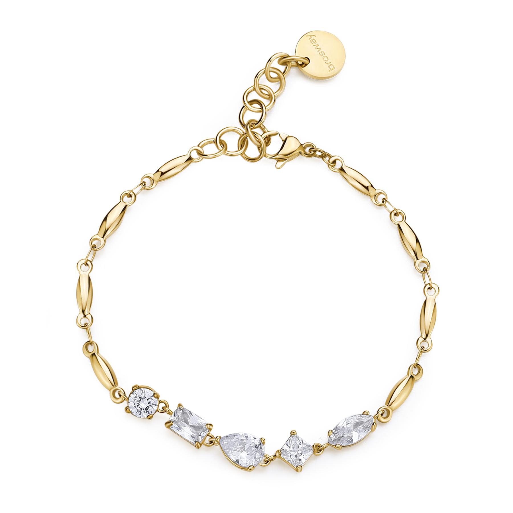 Affinity steel bracelet with white cubic zirconia stones - BROSWAY