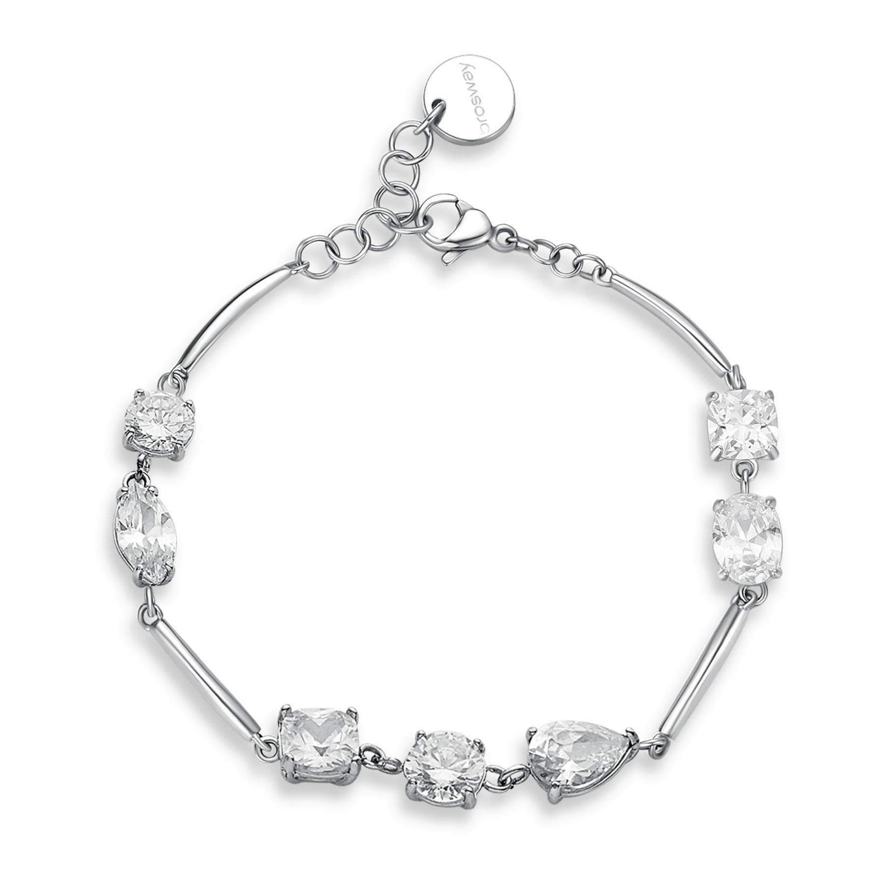 Bracciale Affinity in acciaio con zirconi bianchi - BROSWAY