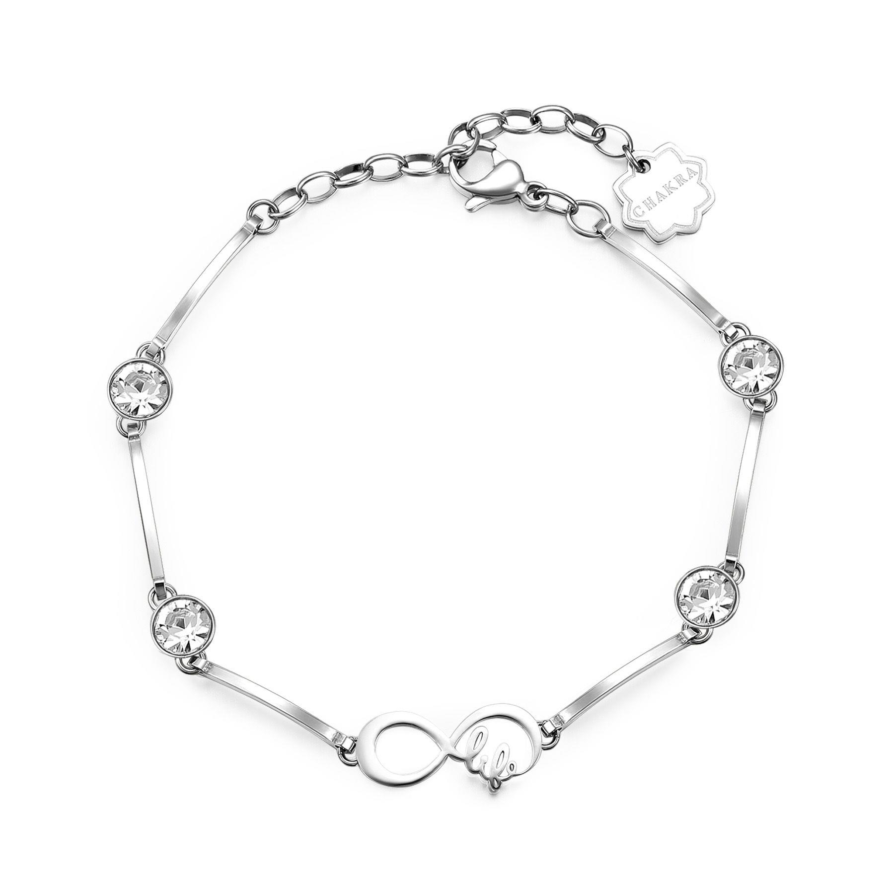 Bracciale Chakra in acciaio con infinito e zirconi - BROSWAY