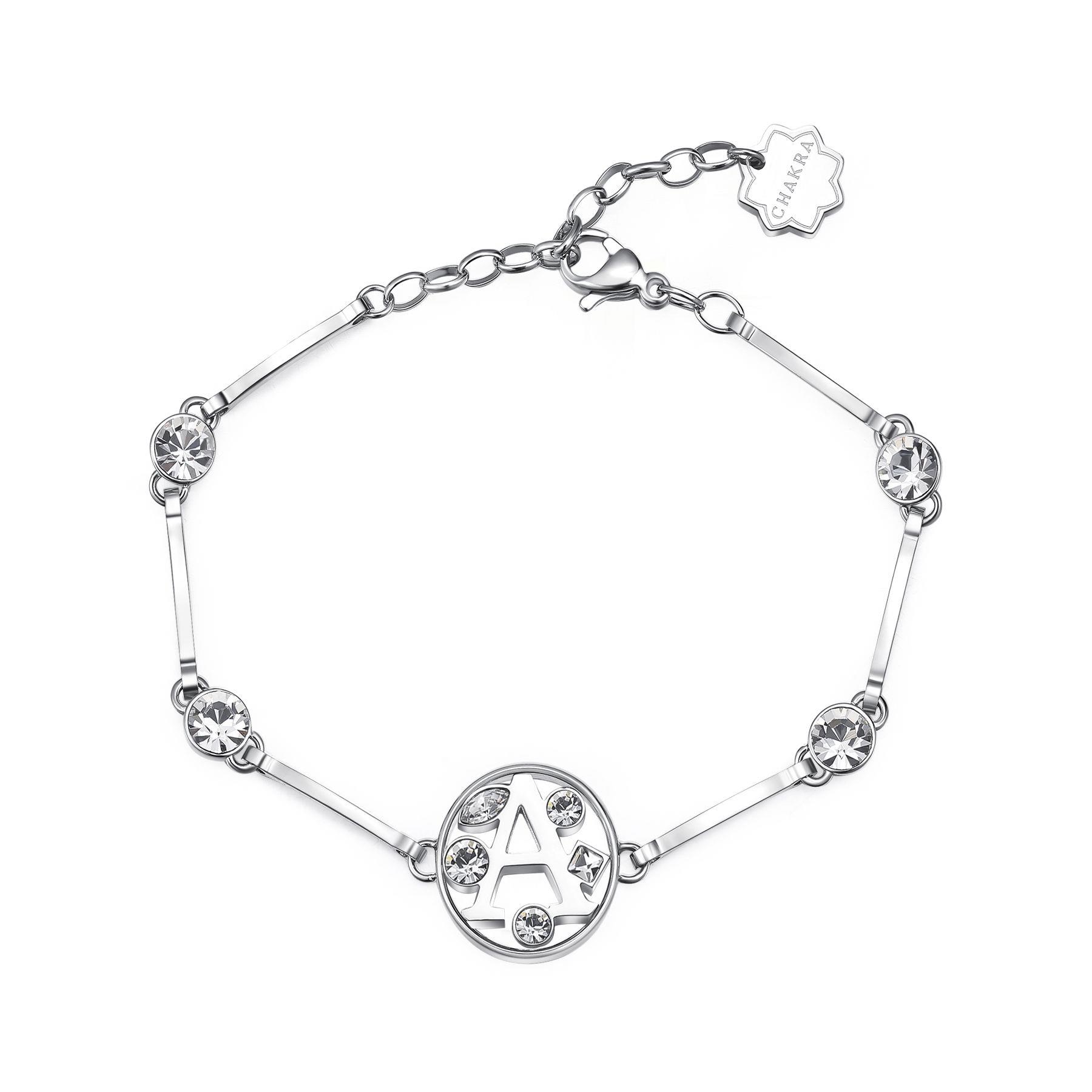 Bracciale Chakra in acciaio lettera A - BROSWAY