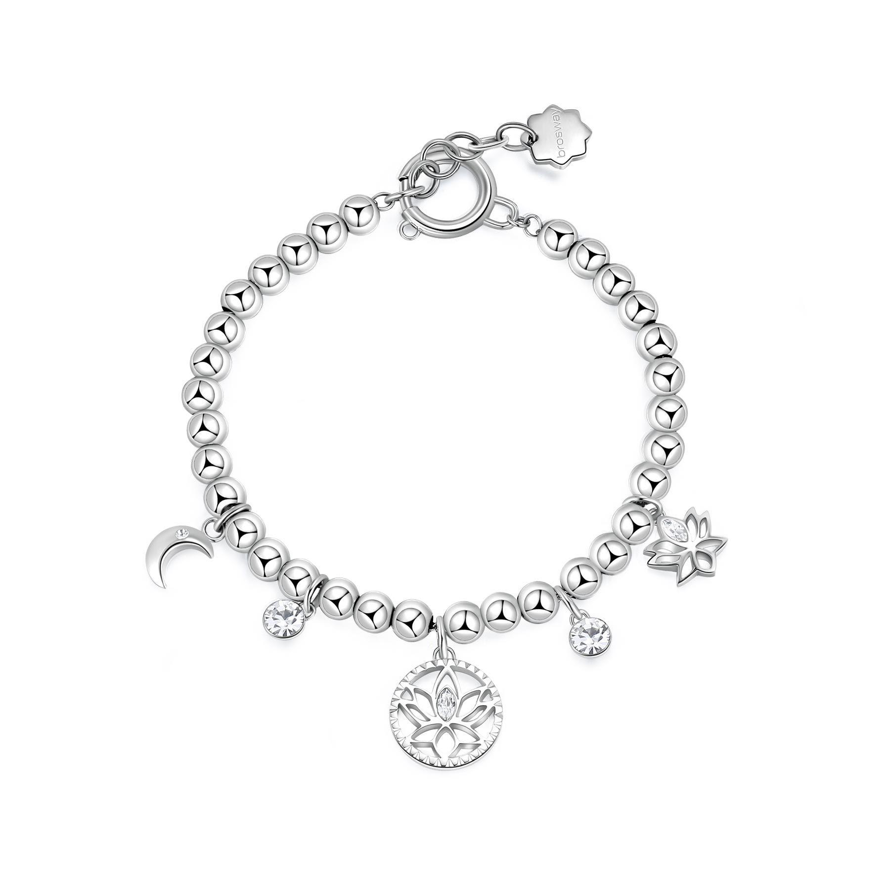 Bracciale Chakra in acciaio con fiori di loto - BROSWAY