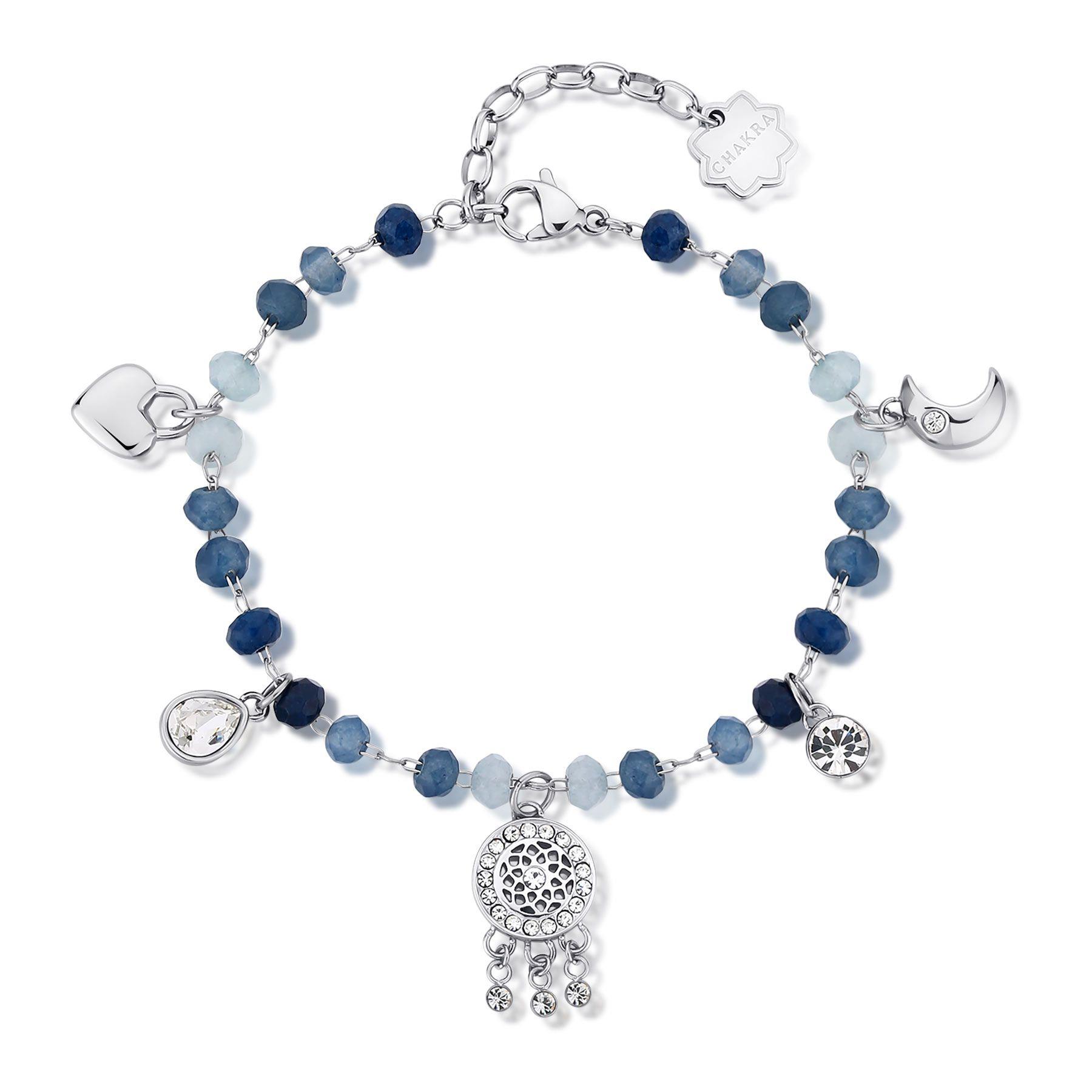 Bracciale Chakra in acciaio con madreperla e calcedonio - BROSWAY