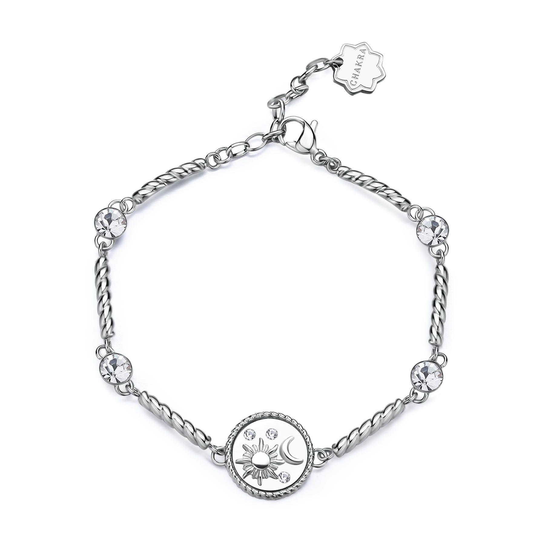 Bracciale Chakra in acciaio con luna e sole - BROSWAY