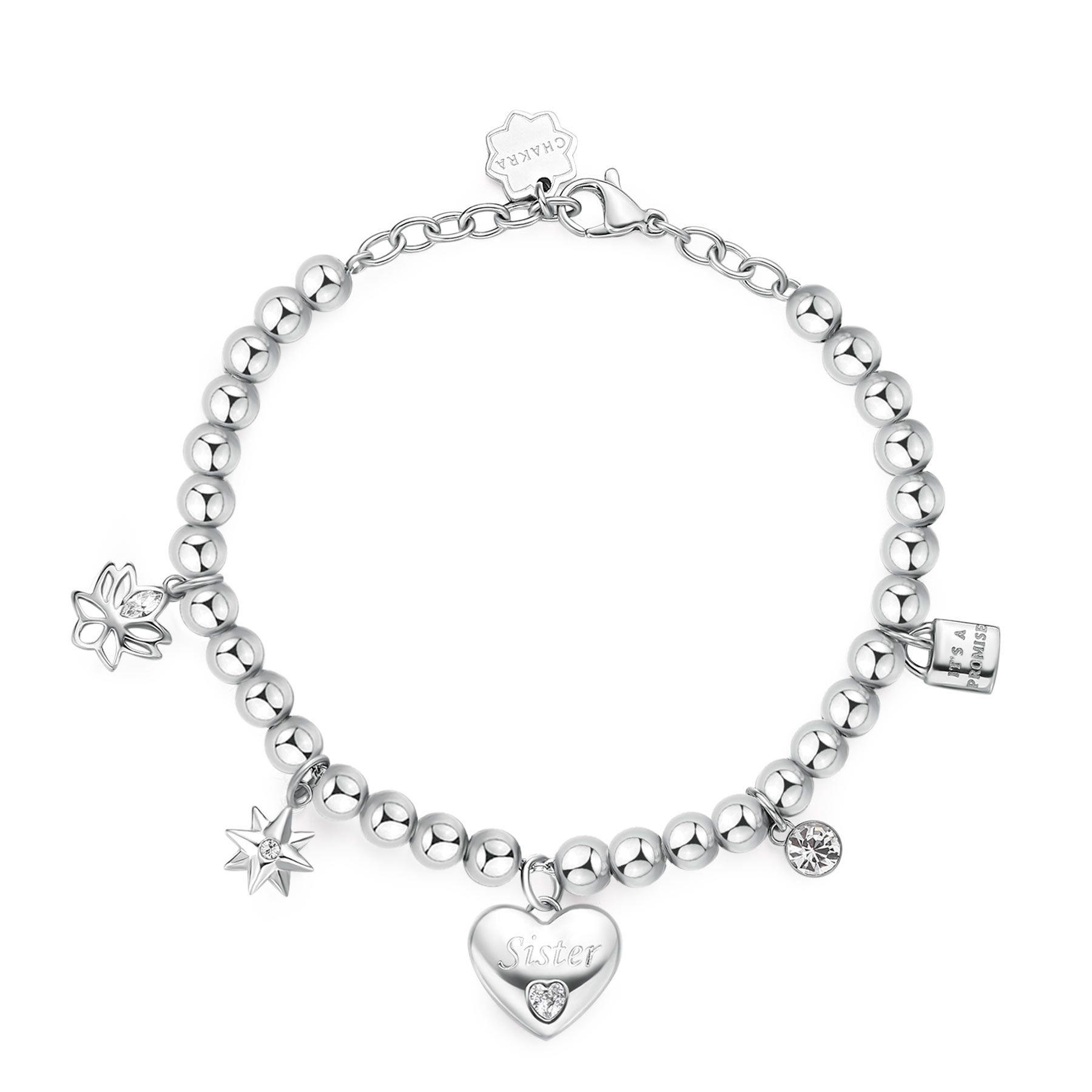 Bracciale Chakra in acciaio con cuore Sister - BROSWAY