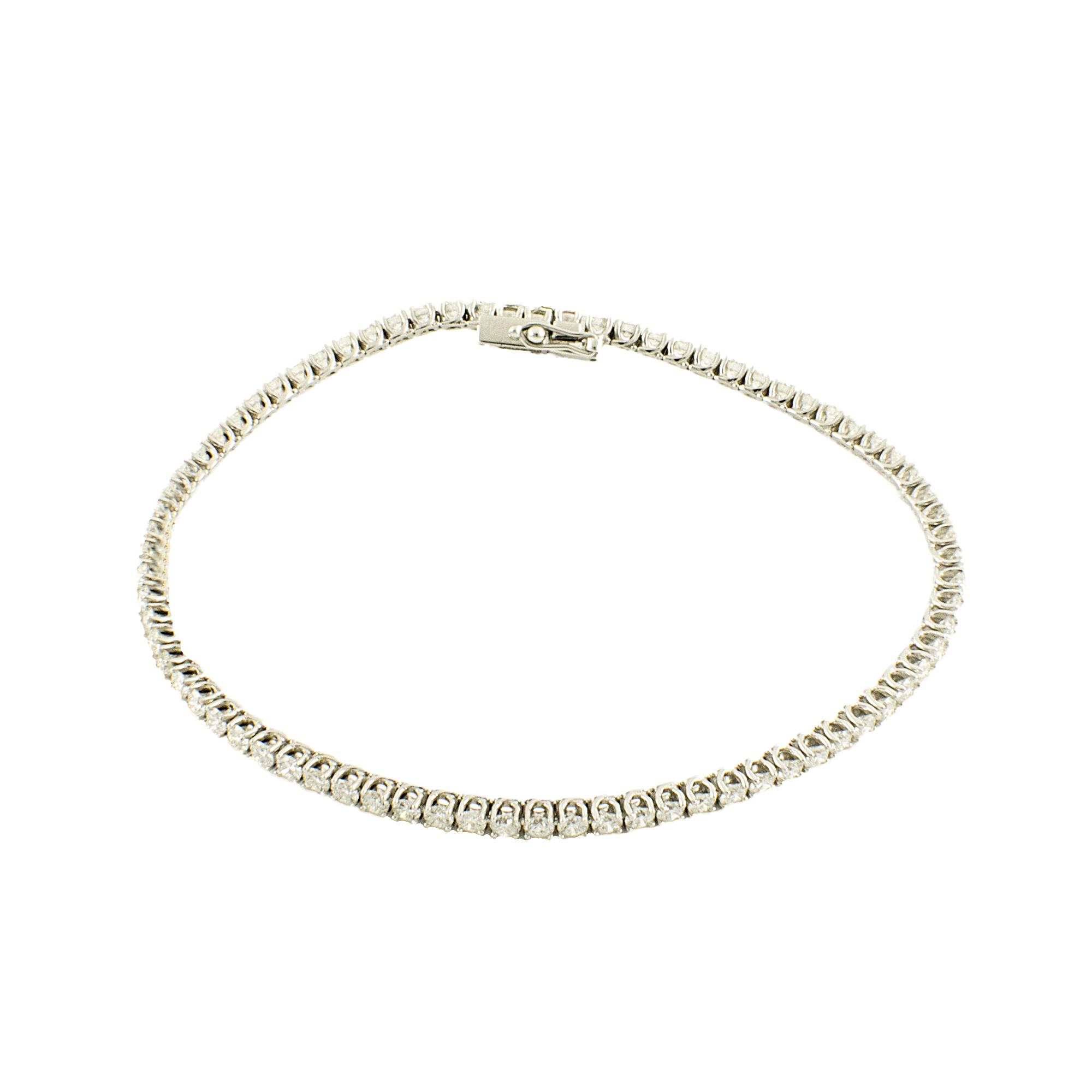 BRACCIALE TENNIS IN ORO BIANCO E DIAMANTI CT 3,45 18CM - ORO&CO