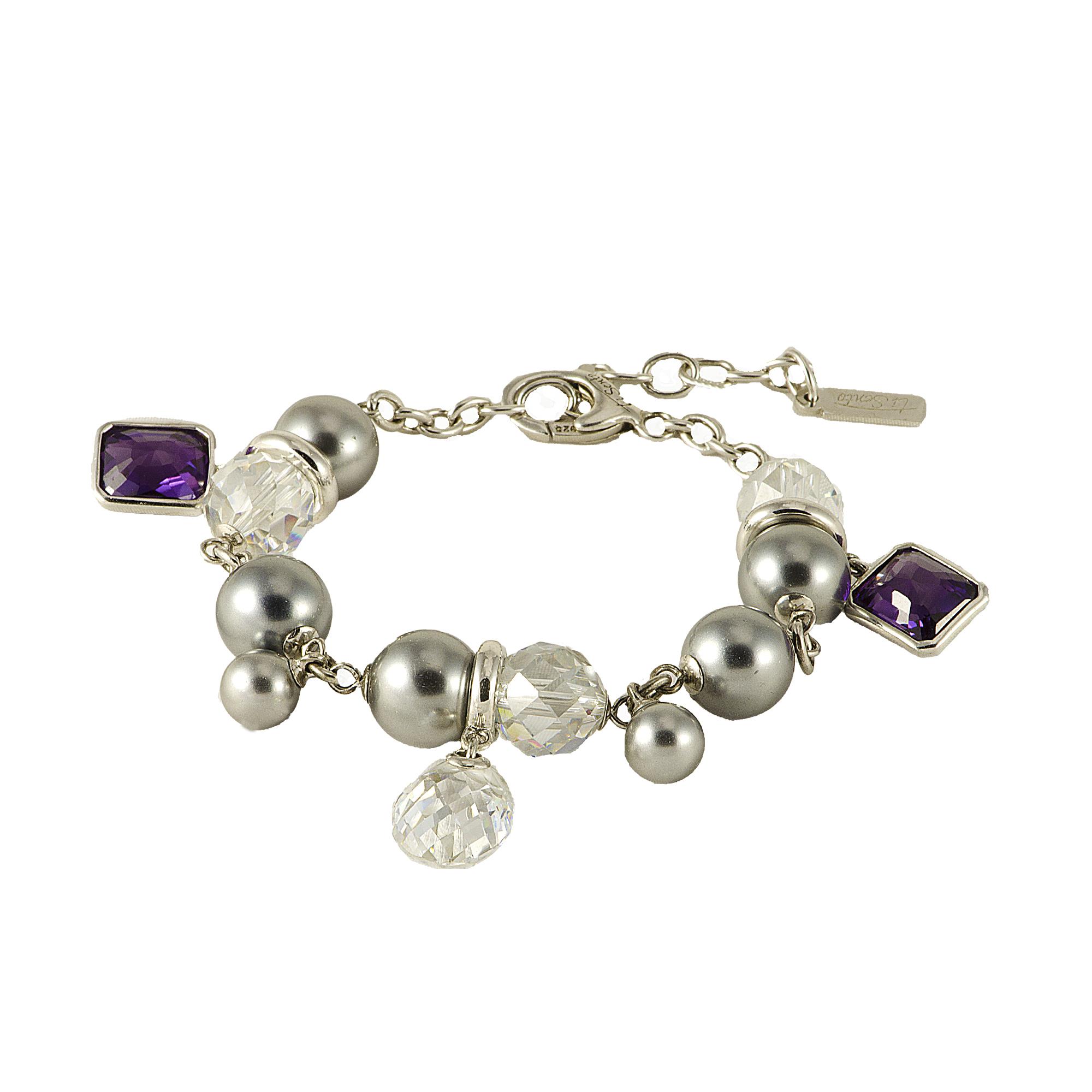 BRACCIALE IN ARGENTO PERLE GRIGIE - TI SENTO