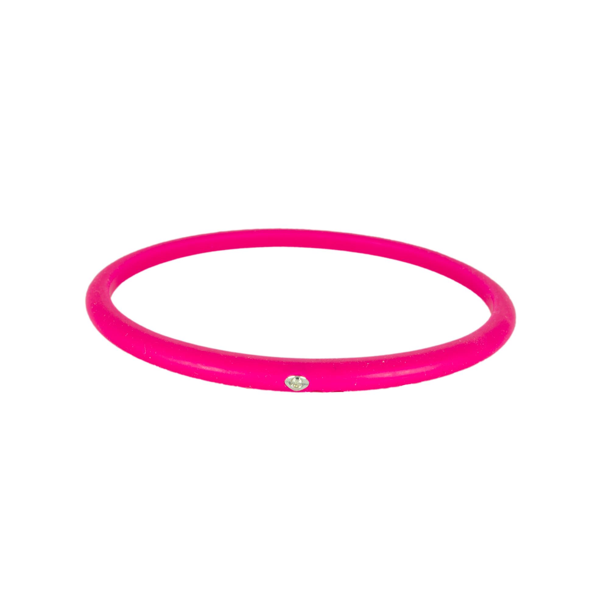 BRACCIALE FLUO CON DIAMANTE CT 0,02 E ARGENTO MIS M - DUE PUNTI