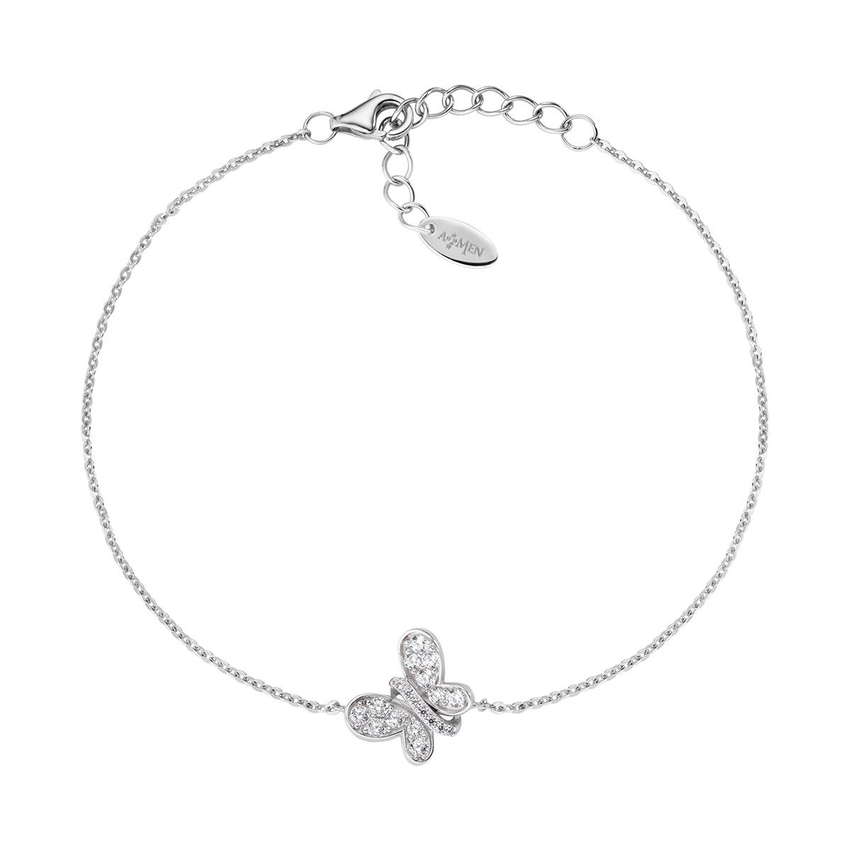 Silver bracelet with butterfly - AMEN