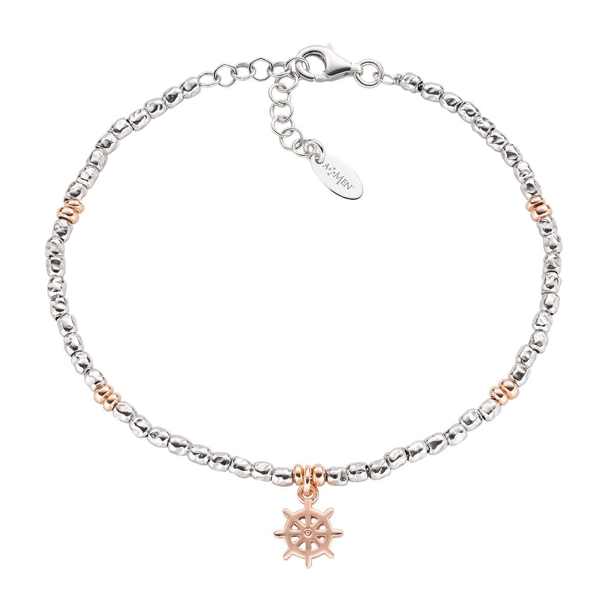 Bracciale charm timone in argento - AMEN