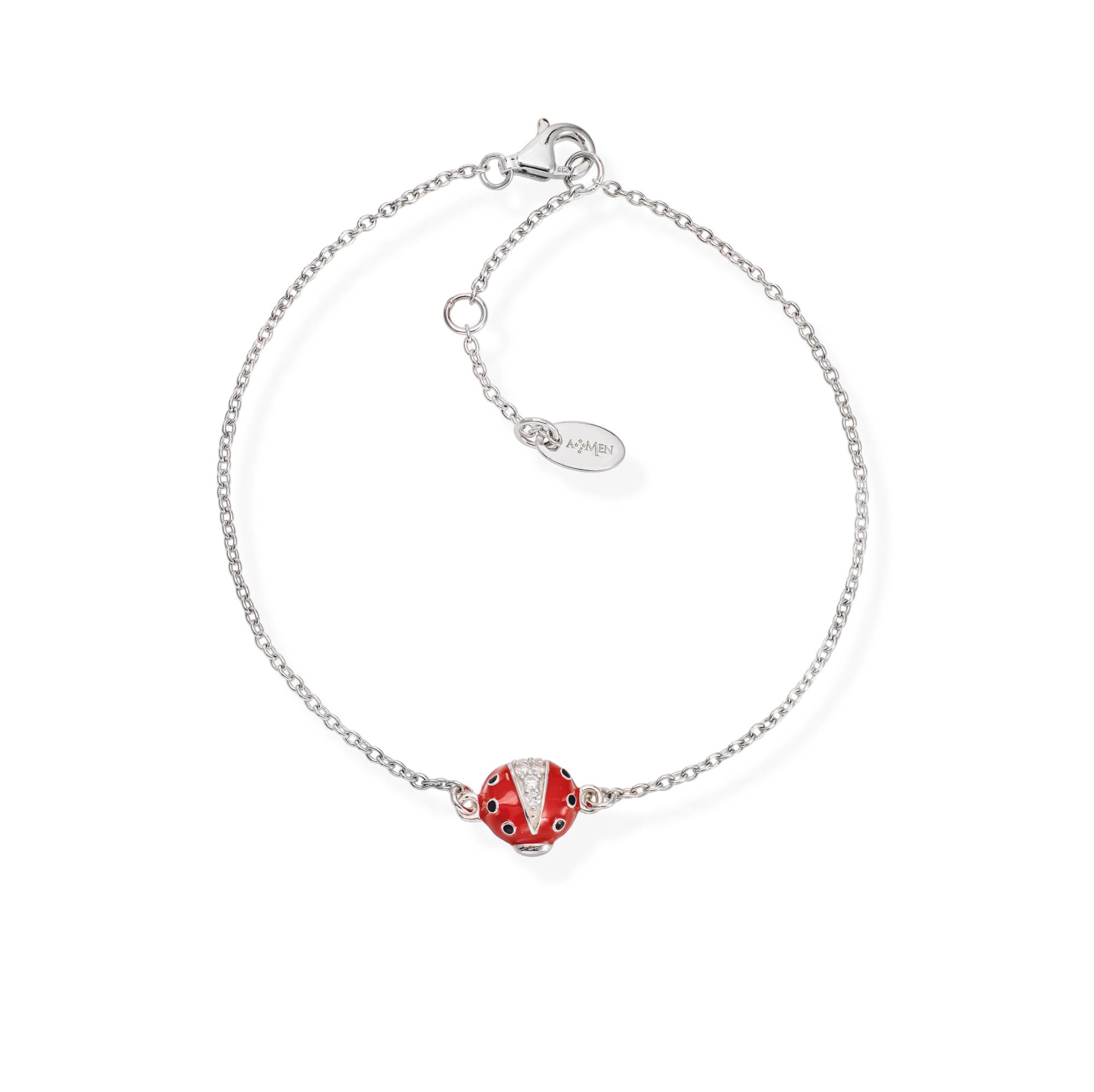 Bracciale in argento coccinella - AMEN