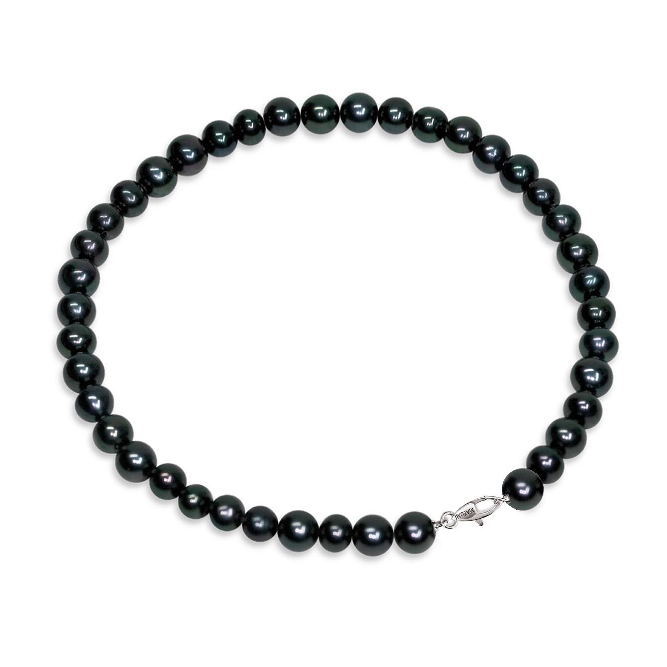 Bracciale di perle nere in argento - MAYUMI