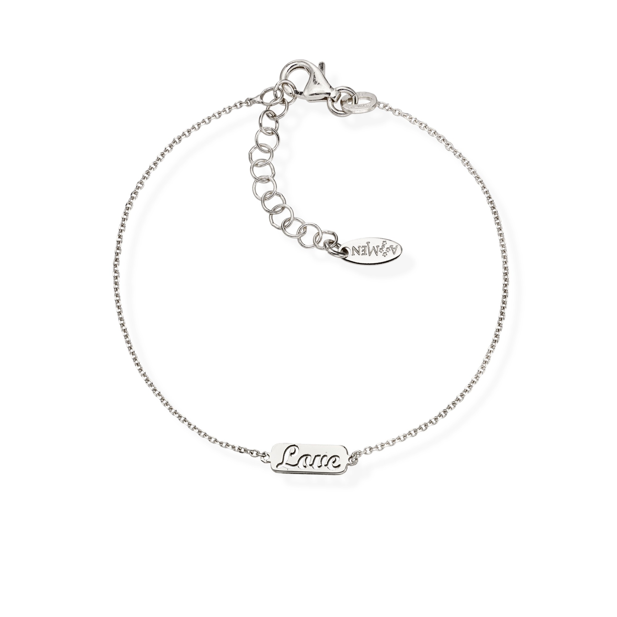 Bracciale in argento rodiato Ti Amo - AMEN