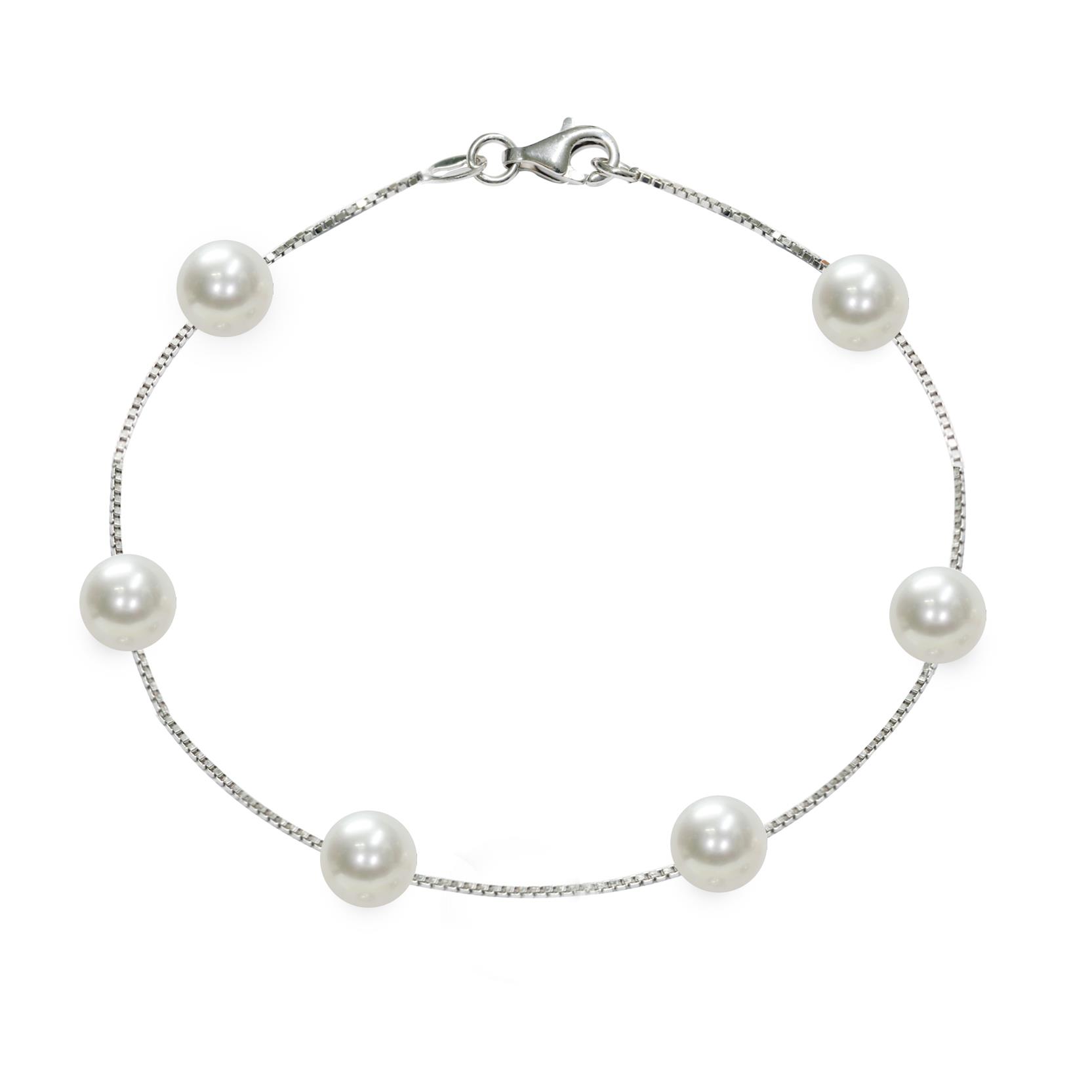 Bracciale in argento con perle piena perlagione - MAYUMI