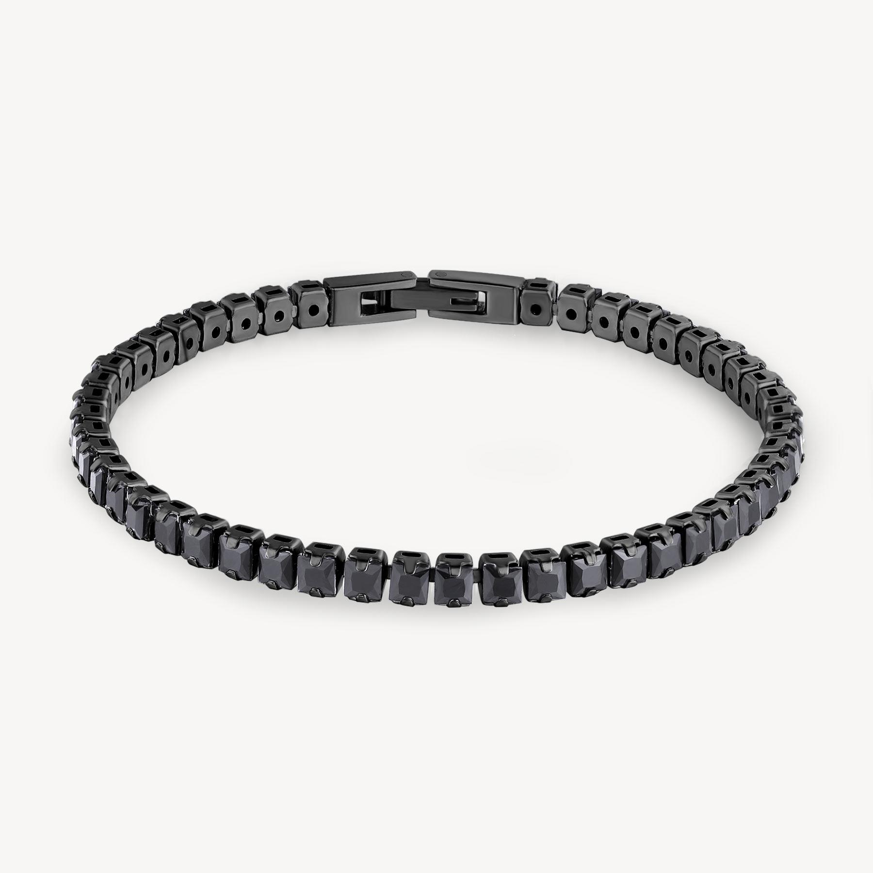 Bracciale Avantgarde in acciaio con zirconi neri - BROSWAY