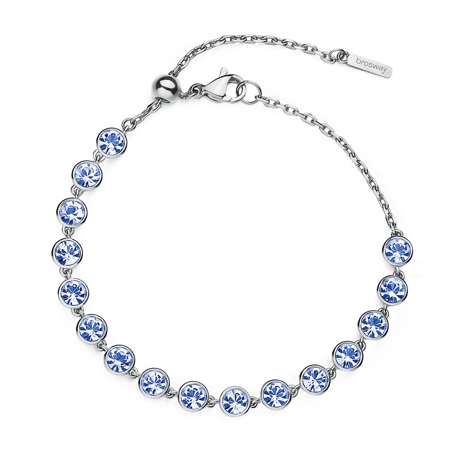 Bracciale Symphonia in acciaio con zirconi azzurri - BROSWAY