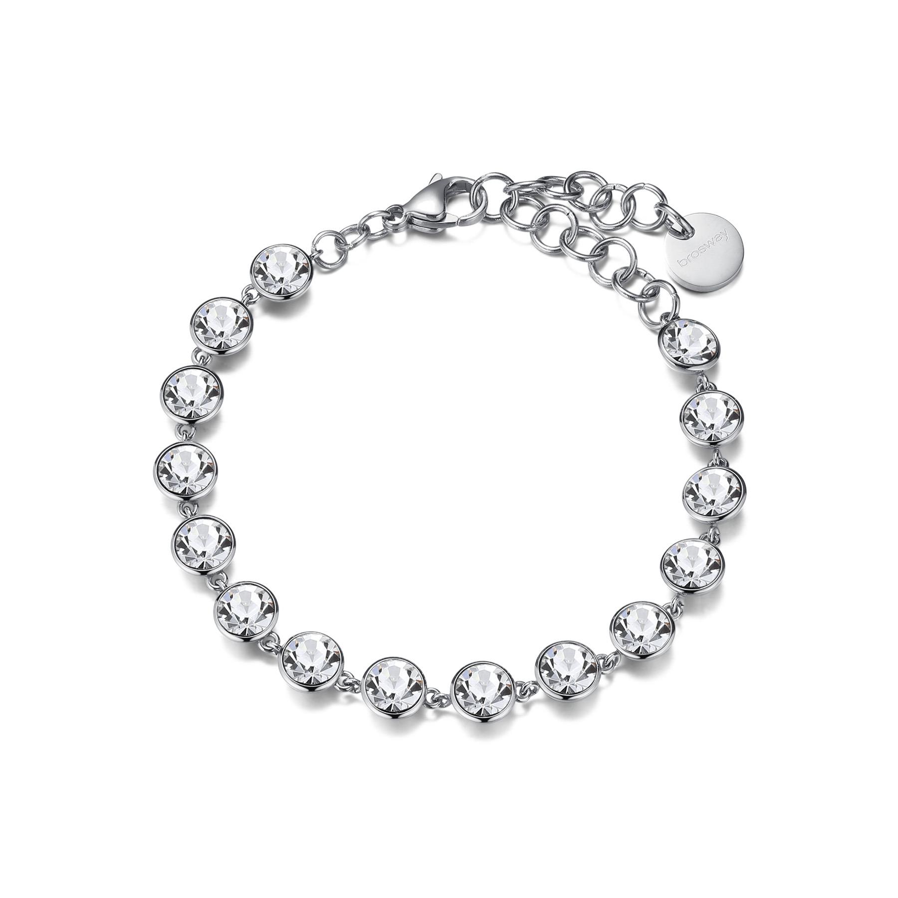 Symphonia bracelet in steel with white cubic zirconia - BROSWAY