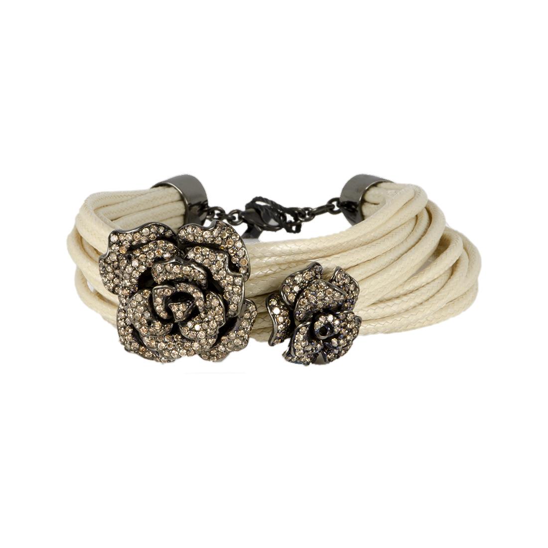 BRACCIALE FASHION IN ARGENTO E TESSUTO - ZOCCAI