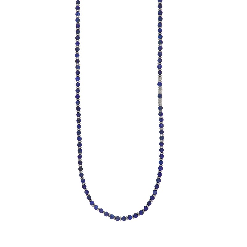 Collana uomo in acciaio e lapislazzuli - GOYATE