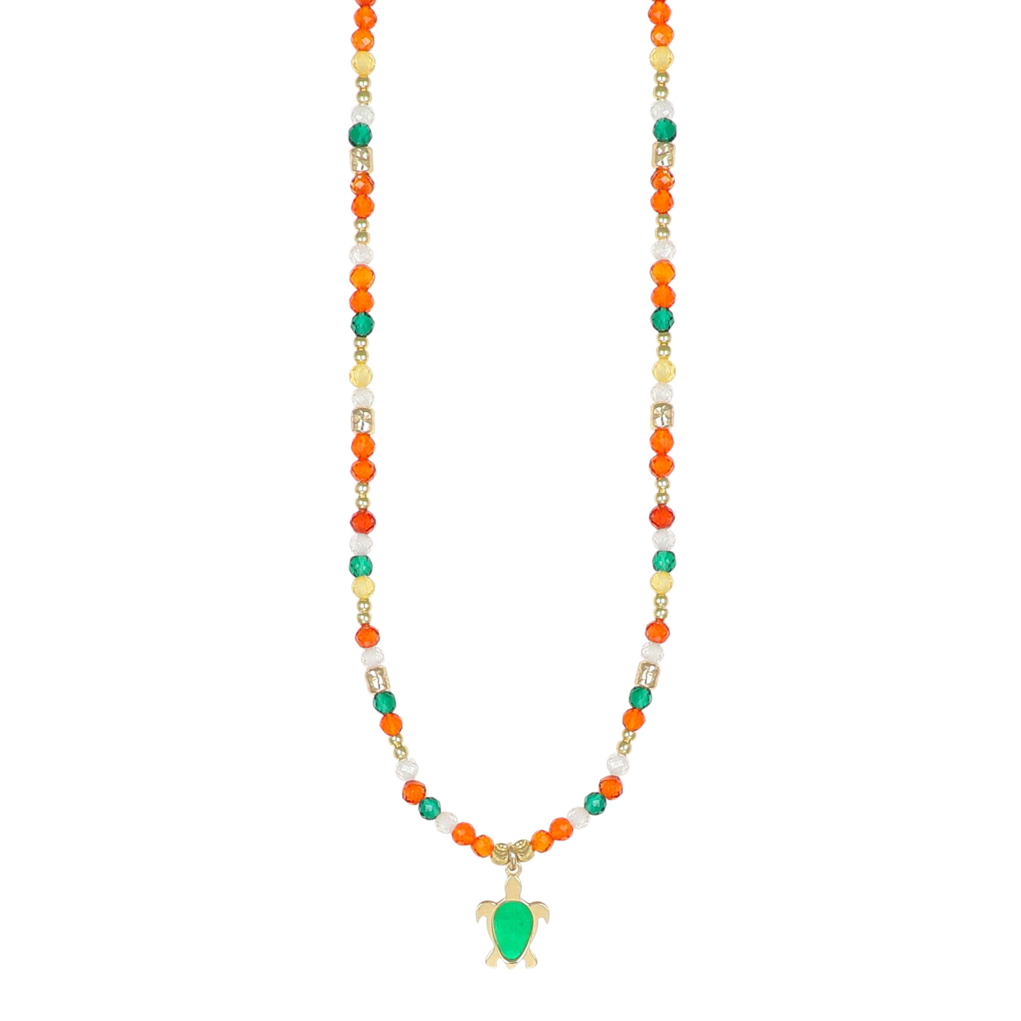 Summer necklace in silver with turtle charm - NIVY