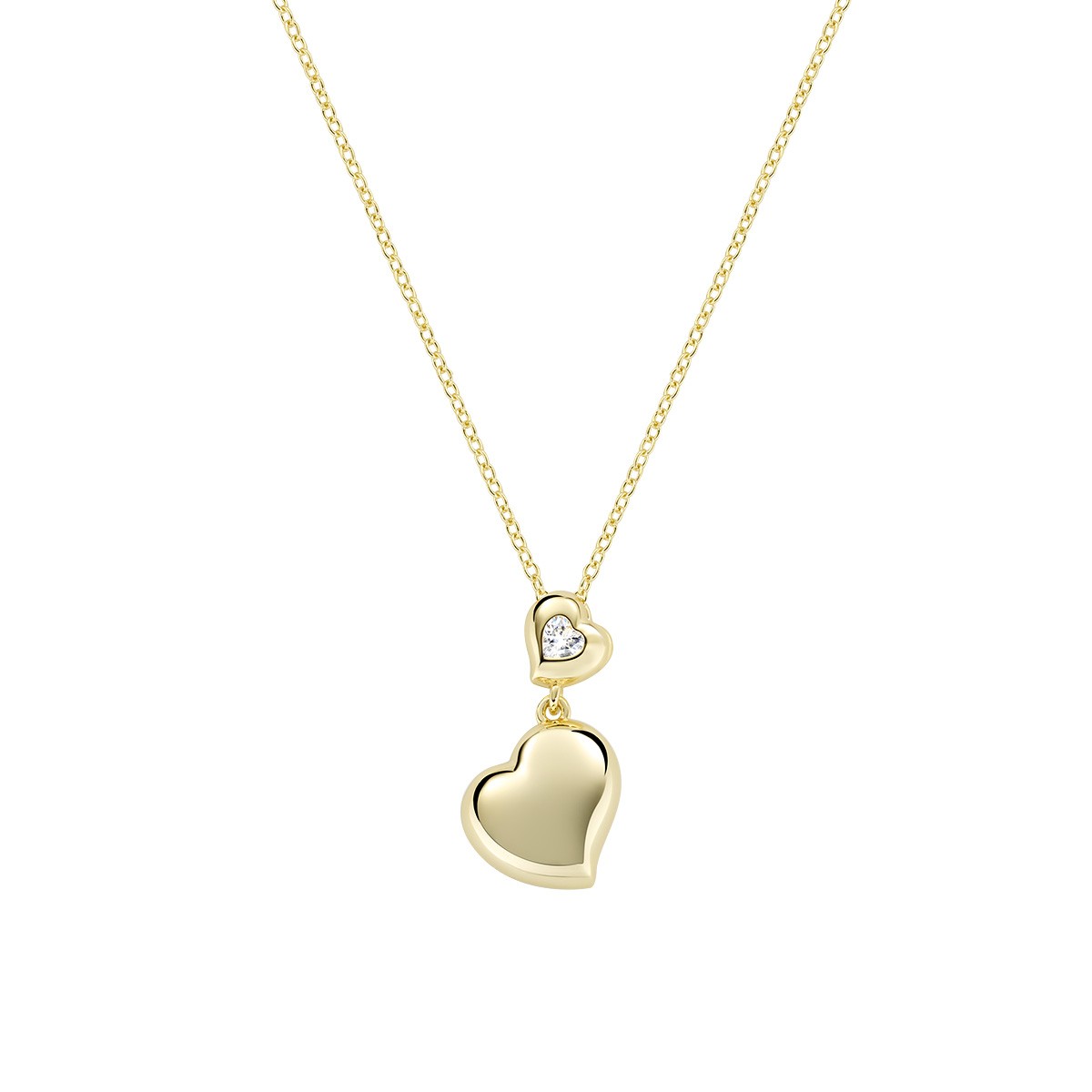 Silver necklace with heart pendant - AMEN